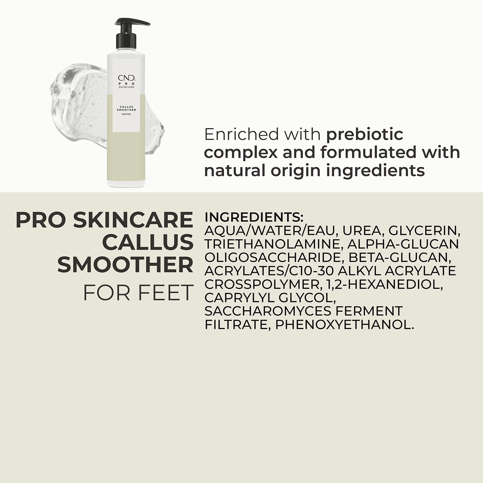Antique White CND Pro Skincare Callus Smoother for Feet, Softens Skin on Heels, For Dry Skin, Unscented, 10.1 Fl Oz