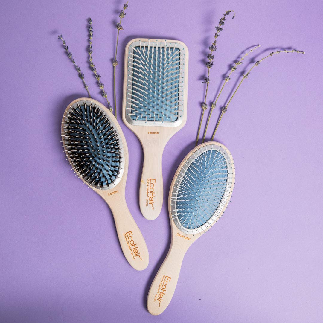 Thistle Olivia Garden EcoHair Bamboo Hair Brush, Detangler, EH-DET