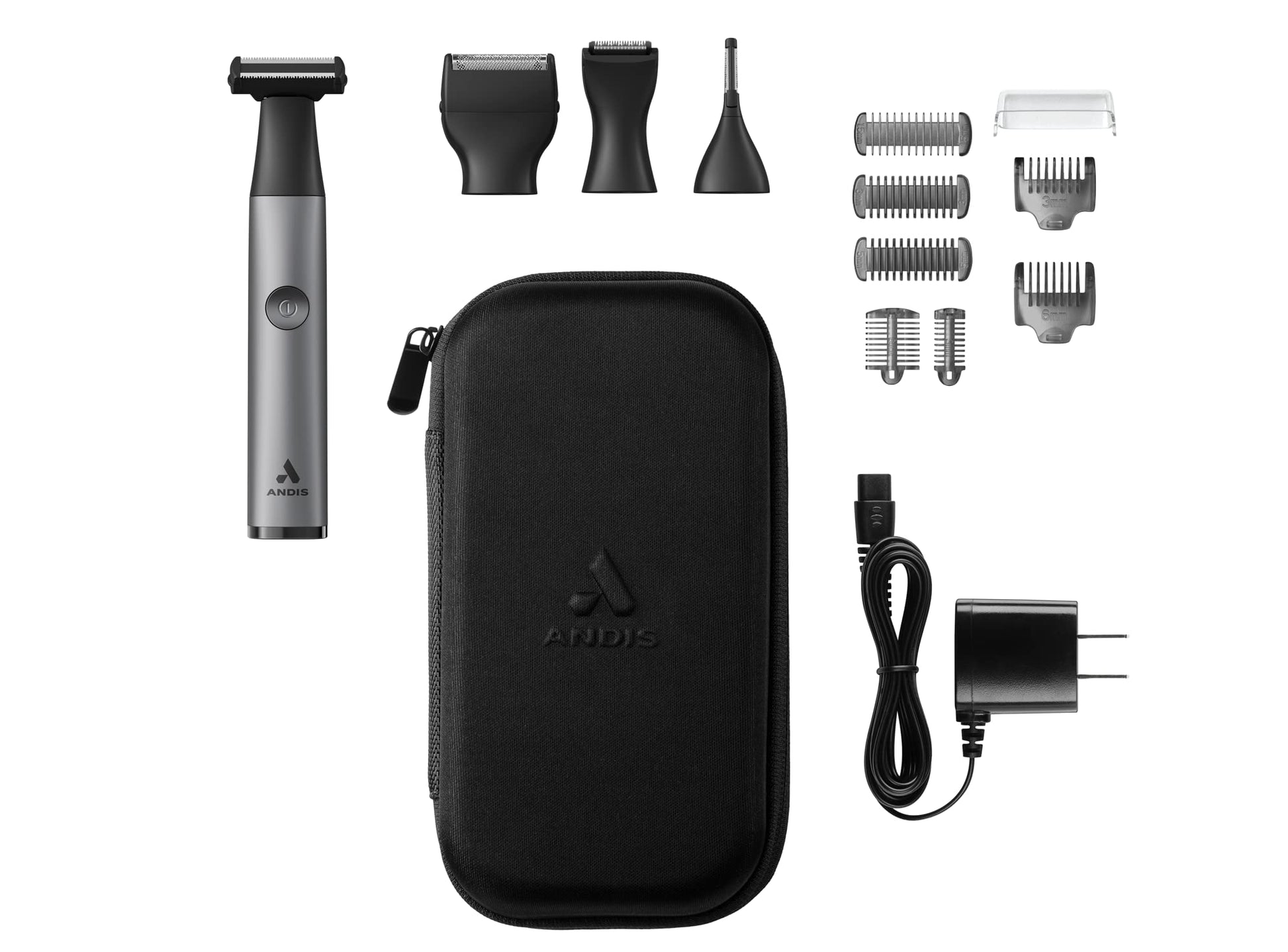White Smoke Andis 42315 inEDGE Lithium-Ion Cordless All-in-One One Blade Dual Sided Wet/Dry Trimmer for Body, Face, Ear and Nose Hair, Black