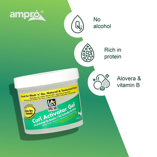 White Smoke AmPro Long-Aid Activator Gel - Enriched with Aloe Vera, Protein, and Vitamin B Complex - Brings Essential Moisture to Strands - Defines Your Natural Curls - Extra Dry - 32 oz