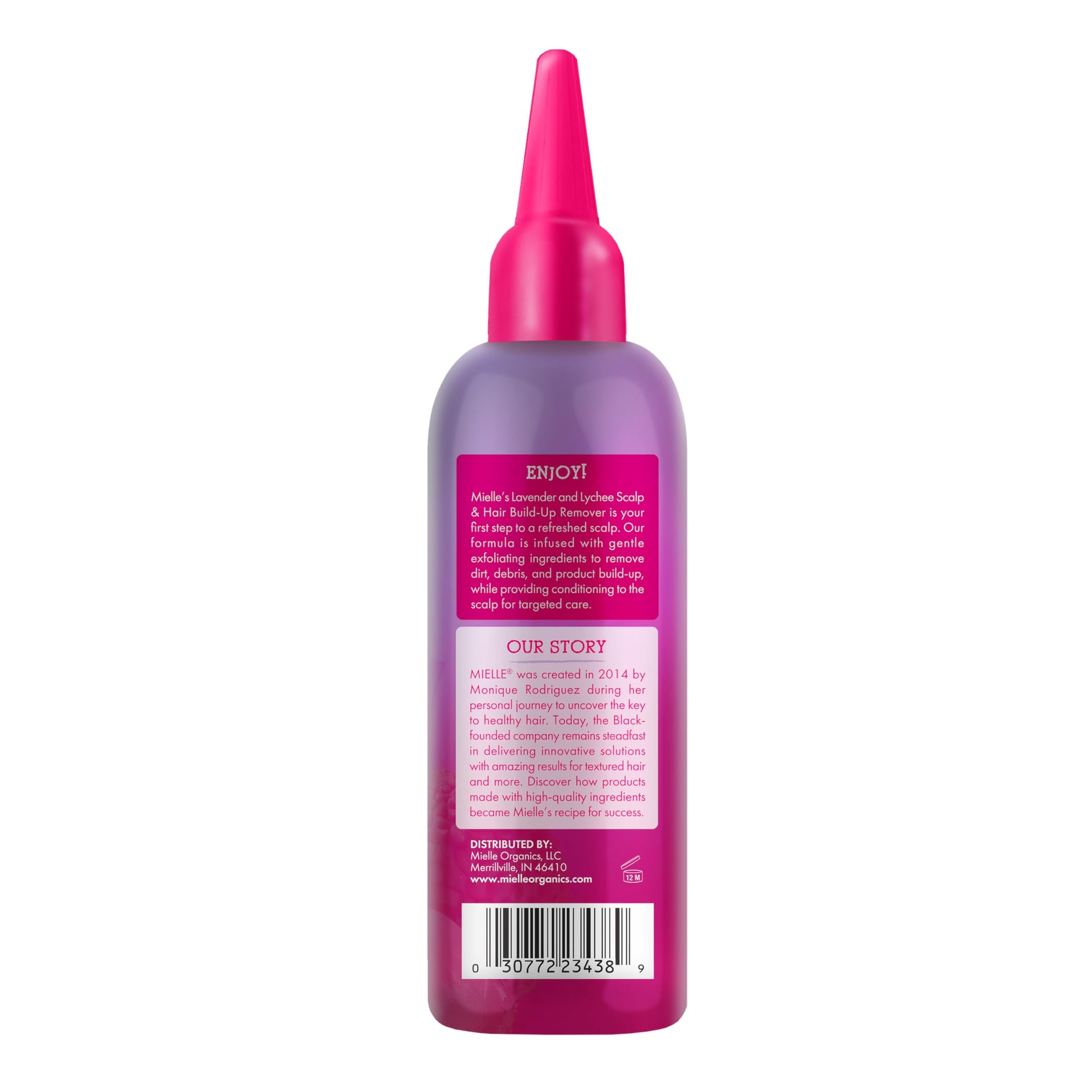 White Smoke Mielle Organics Lavender & Lychee Scalp & Hair Build-Up Remover, Clarifying Pre-Shampoo Treatment for Product Build Up, Dirt & Oil, With Niacinamide, Castor Oil & Lavender Extract, 4 fl oz