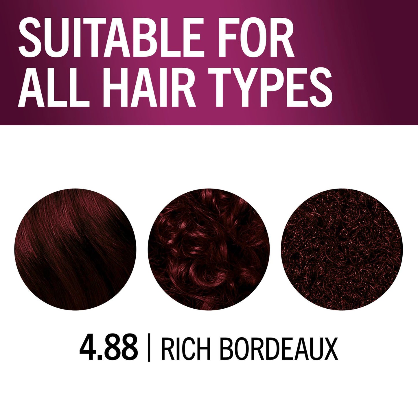 White Smoke Schwarzkopf Keratin Permanent Hair Dye Cream, 4.8 Rich Bordeaux, Professional Quality Color for Up to 100% Gray Coverage, Bond Enforcing System