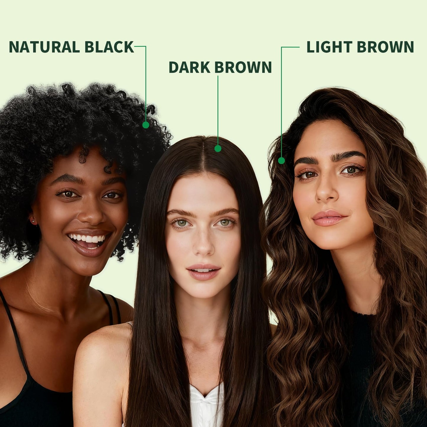 Black Hair Dye Shampoo PPD-Free for Sensitive Scalp, Comb-In Root Touch-Up Light Brown 6 in 1 Herbal Gentle Formula Gray Coverage for Men Women, Ammonia-Free, Semi-Permanent (6.76fl oz/200ml)