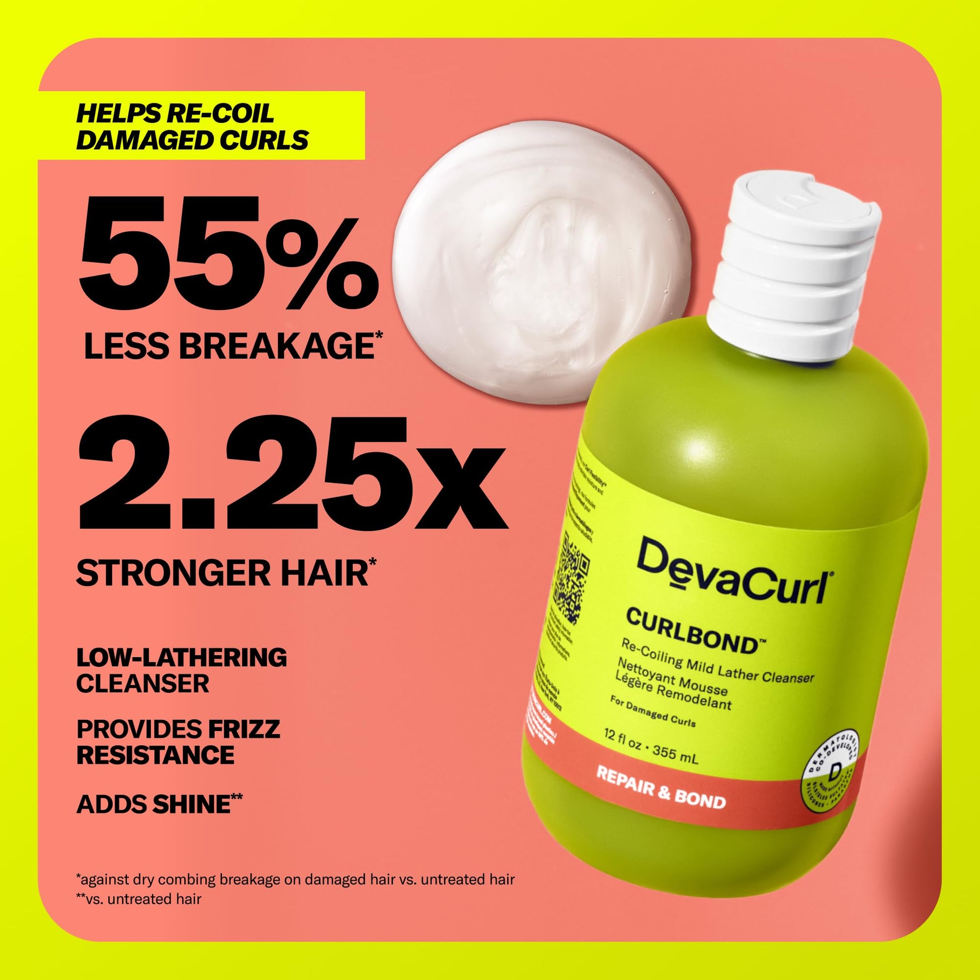 Salmon DevaCurl CurlBond Re-Coiling Mild Lather Cleanser, Cozy Getaway, 32 fl. oz.