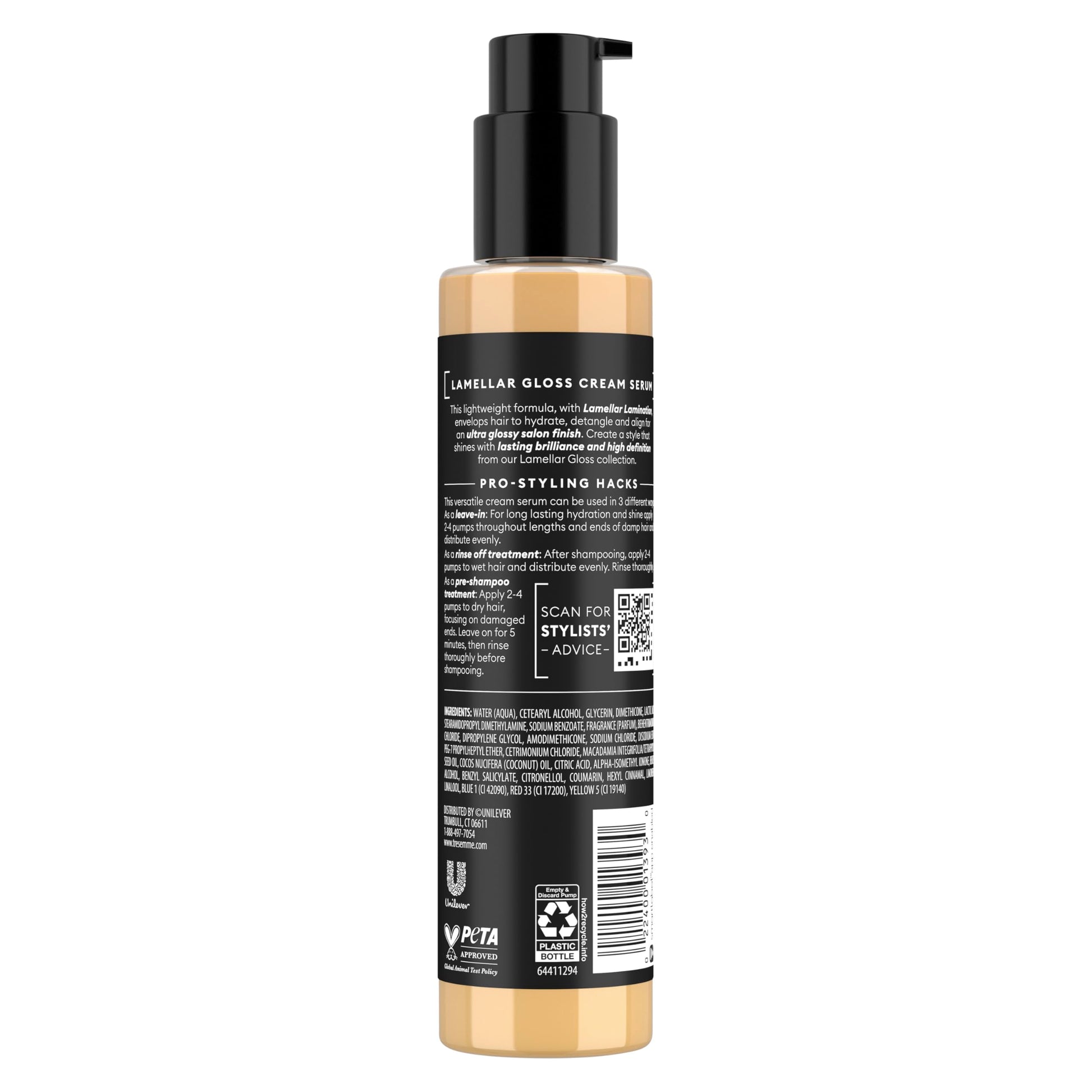 Dim Gray TRESemmé Hydrating & Detangling Cream Serum Lamellar Gloss Ultra Shine Up to 72H 5.7 Fl Oz
