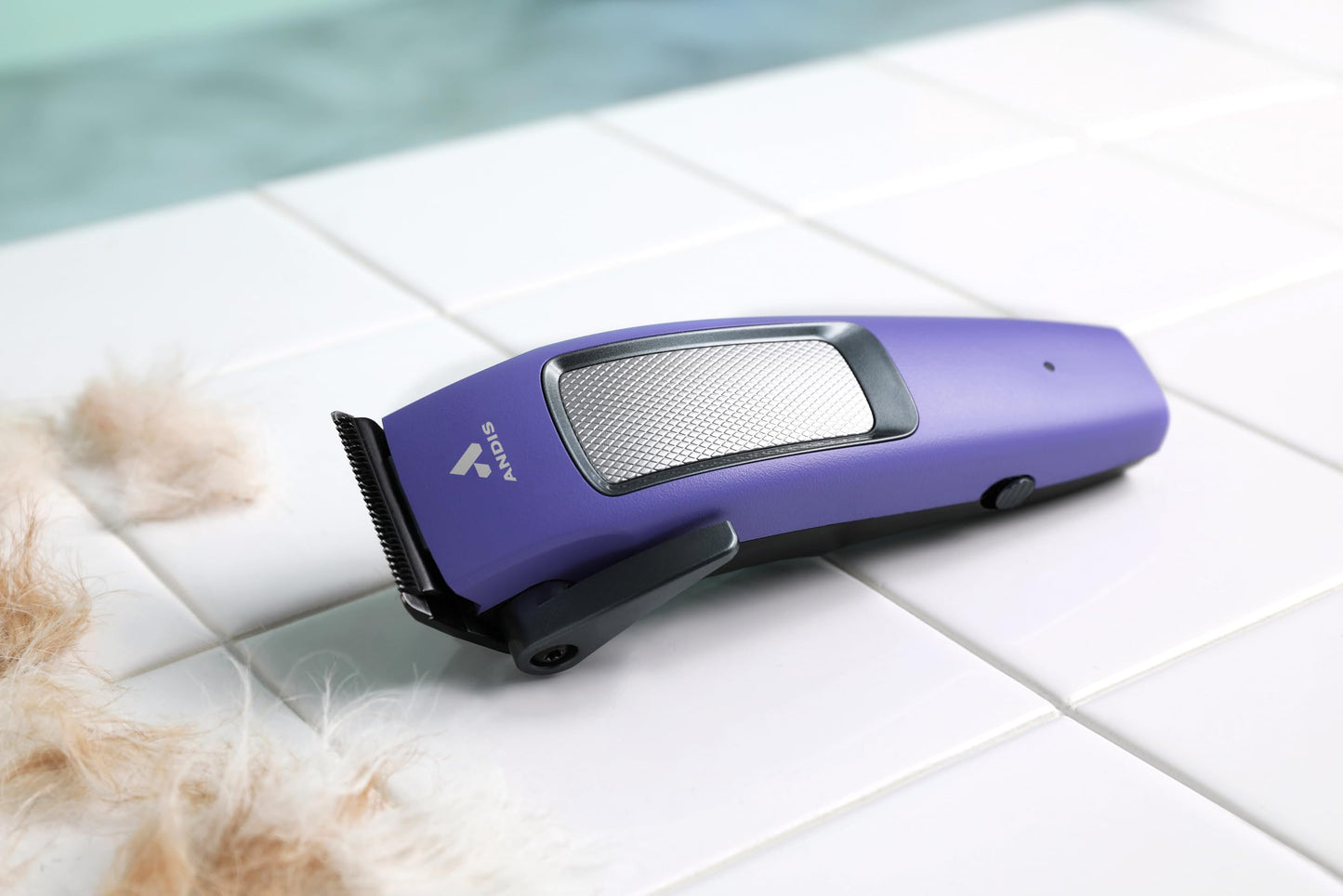 White Smoke Andis Easy Clip Adjustable Blade Cordless II Dog Clipper, 10 Piece Kit, Lithium-Ion Battery, Purple, 560017