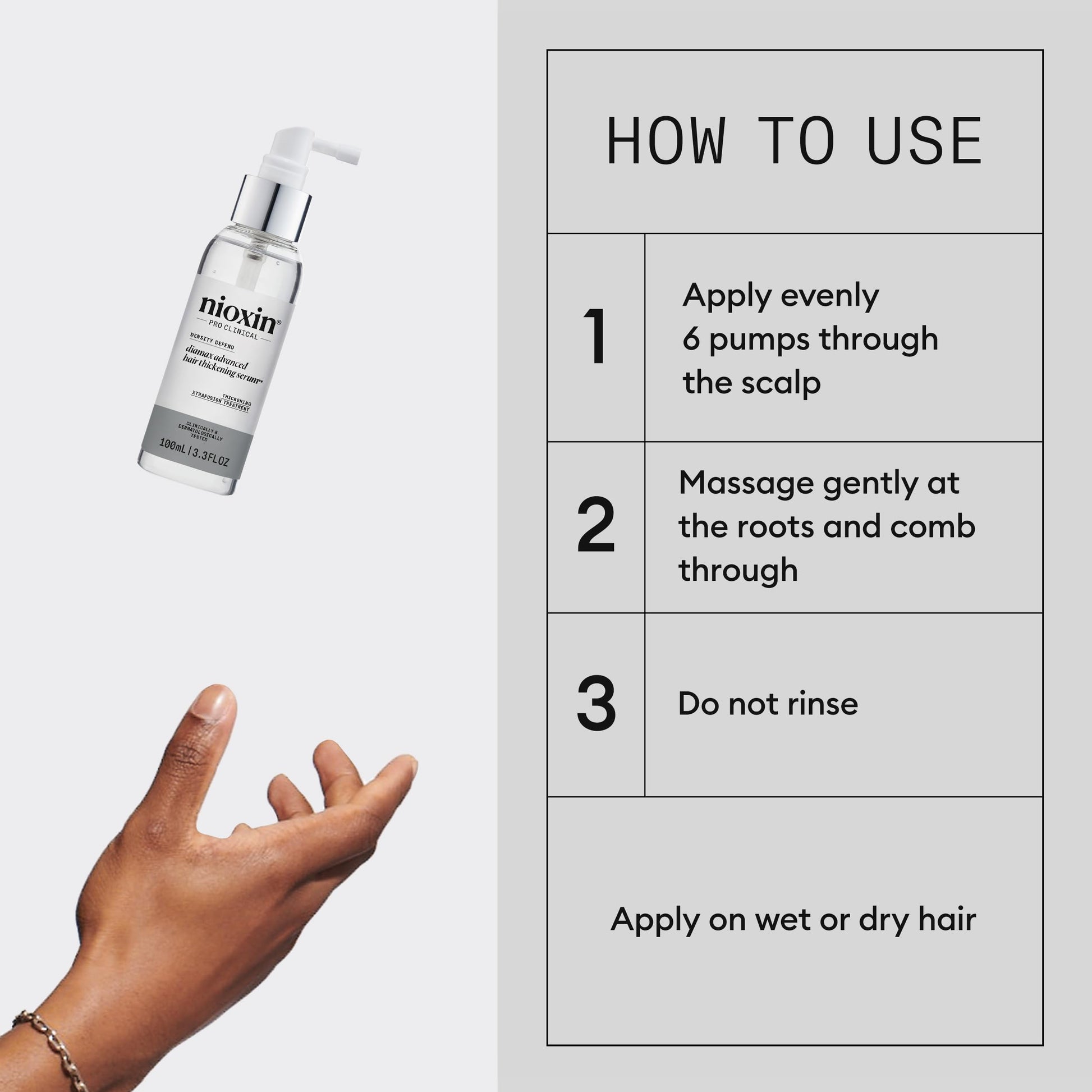 Light Gray Nioxin Density Defend Diamax Advanced Hair Thickening Serum | With Caffeine, Niacinamide & Panthenol | For Thicker, Fuller-Looking Hair | 3.38 Fl Oz