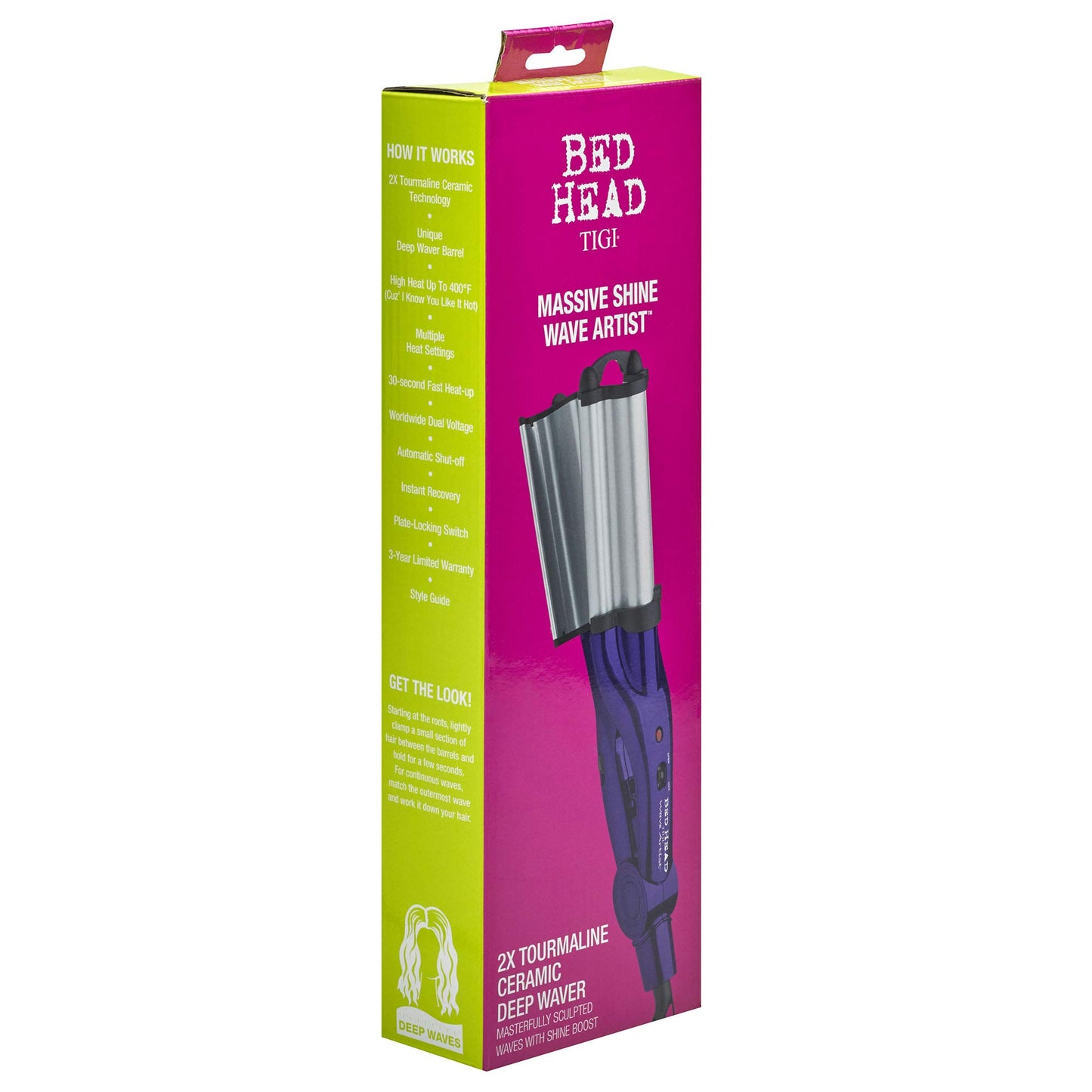 Maroon Bed Head Wave Artist Deep Waver | Combat Frizz, Get Long Lasting Results, & Add Massive Shine for Beachy Waves | With Tourmaline Ceramic Technology (Purple)