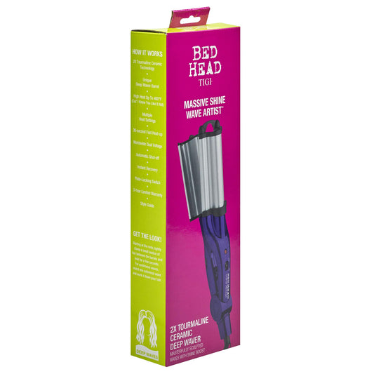 Maroon Bed Head Wave Artist Deep Waver | Combat Frizz, Get Long Lasting Results, & Add Massive Shine for Beachy Waves | With Tourmaline Ceramic Technology (Purple)