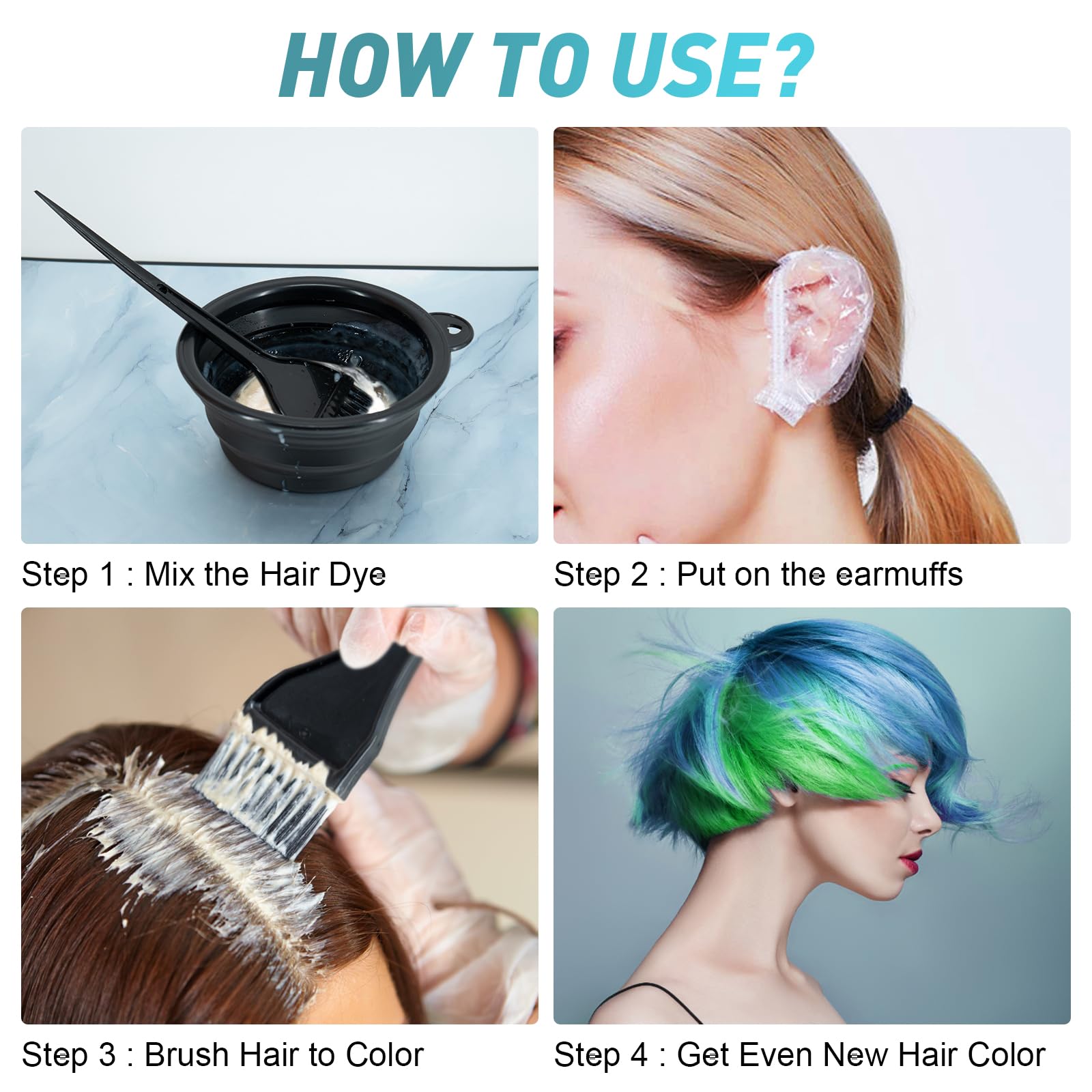 White Smoke Xarchy 12 Pcs Hair Bleach Kit Professional Hair Coloring Products with Hair Dye Brush, Hair Color Bowl, Earmuffs, Hair Clips for Salon Hair Dye, Hair Color at Home, Hair Highlighting