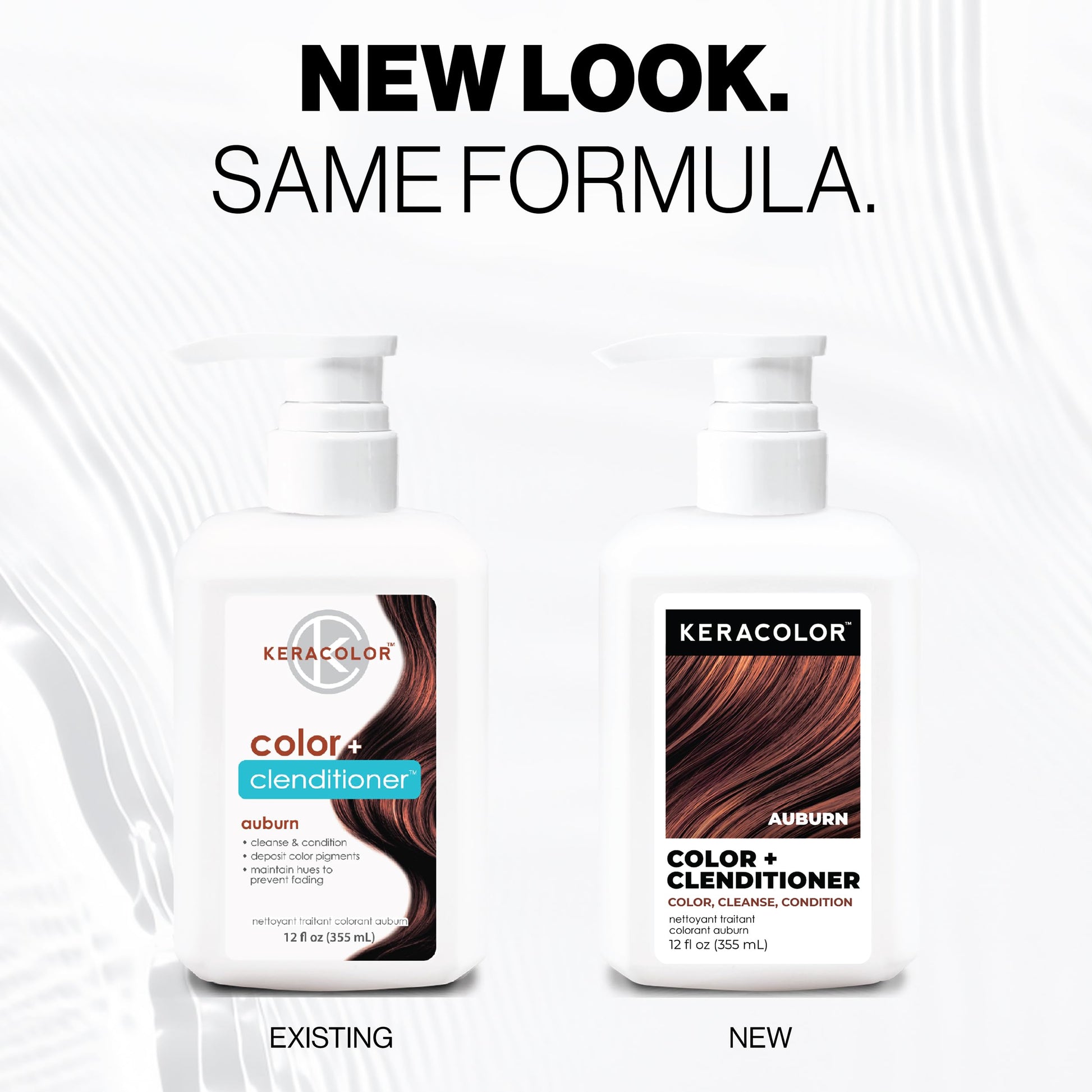 White Smoke Keracolor Color + Clenditioner 3-in-1 Color-Depositing Conditioner, Gently Cleanses & Conditions, Semi-Permanent Auburn Hair Color, 12 Fl Oz