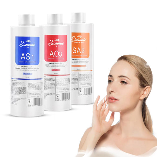 White Smoke Marfort AS1 SA2 AO3 Aqua Peeling Solution Combination with Salon Special Solutions Skin Care Aqua Peeling Serum Machine 400ml (Set of 3 Bottles)
