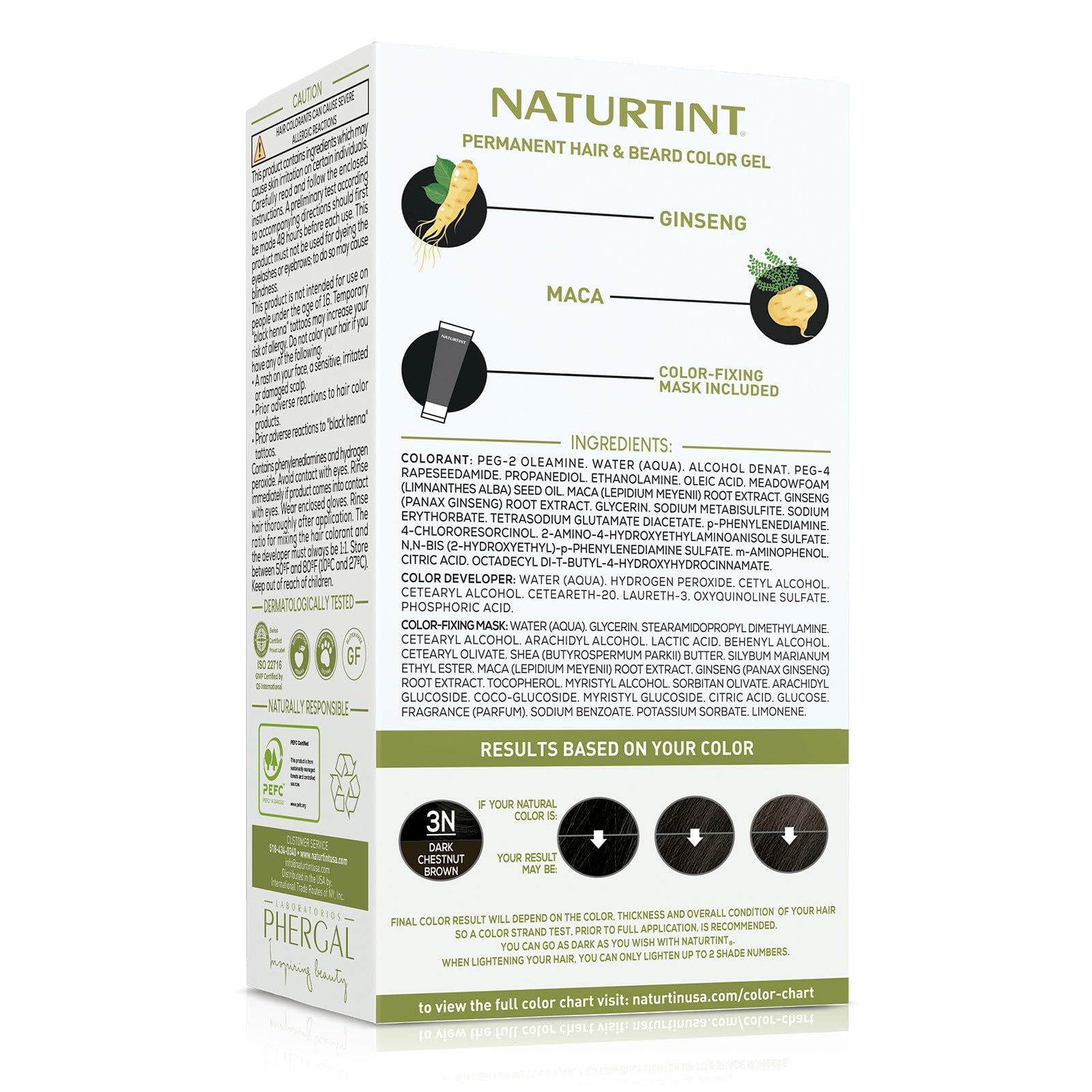 White Smoke Naturtint Mens Permanent Hair Color for Hair Beard and Mustache (3N Dark Chestnut Brown)