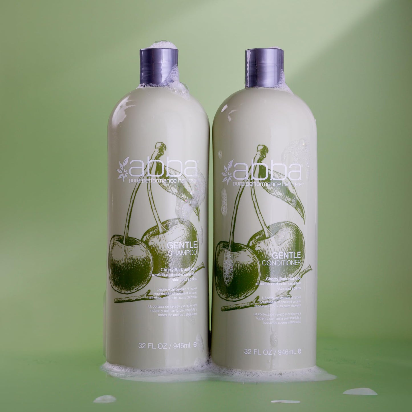 Light Slate Gray ABBA - Pure Gentle Condtioner - Cherry Bark & Aloe, 32 fl oz