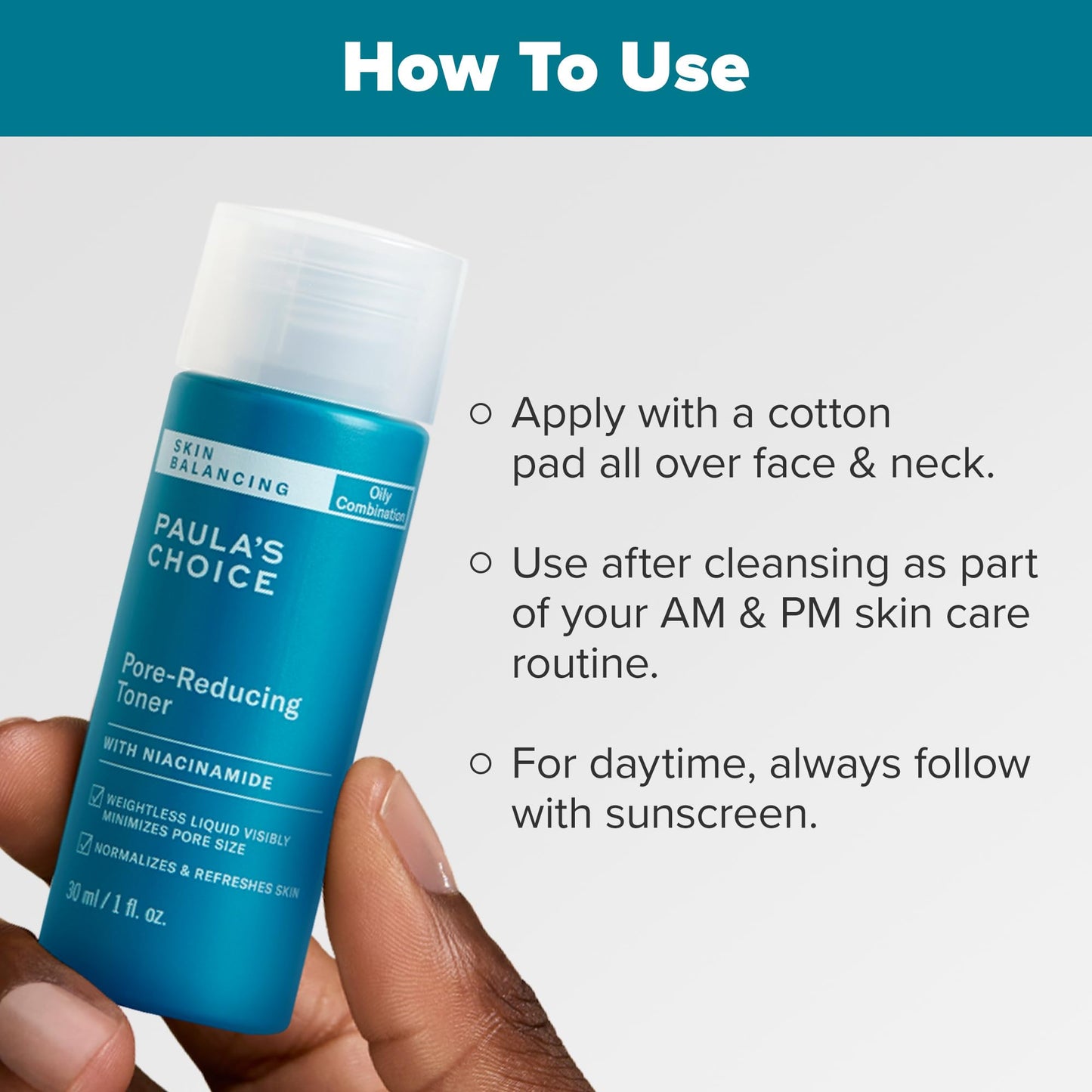 Lavender Paula's Choice SKIN PERFECTING 2% BHA Liquid Exfoliant, Salicylic Acid Facial Exfoliator for Enlarged Pores, Travel Size 1oz & Skin Balancing Pore Reducing Face Toner with Niacinamide, 1oz