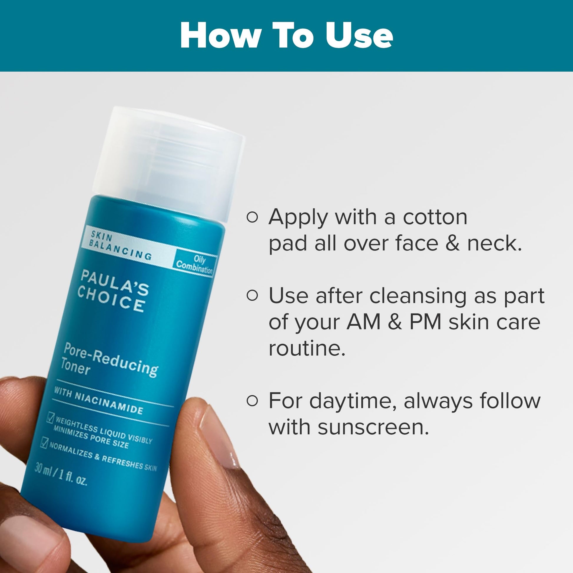 Lavender Paula's Choice SKIN PERFECTING 2% BHA Liquid Exfoliant, Salicylic Acid Facial Exfoliator for Enlarged Pores, Travel Size 1oz & Skin Balancing Pore Reducing Face Toner with Niacinamide, 1oz