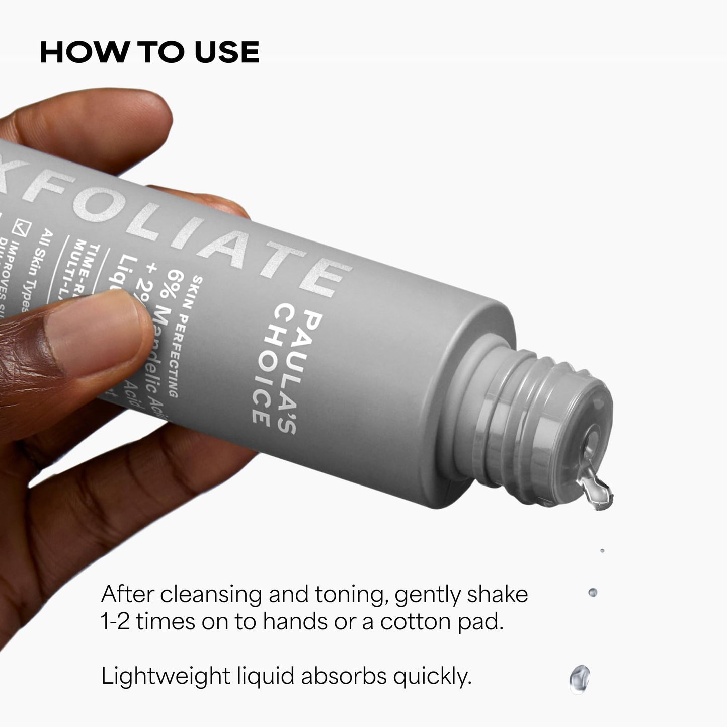 White Smoke Paula’s Choice Liquid Face Exfoliant 6% Mandelic Acid + 2% Lactic Acid Exfoliant, Gentle Daily AHA Exfoliation for Discoloration, Bumpy Texture & Radiance, for Sensitive Skin, Fragrance-Free, 1 fl oz