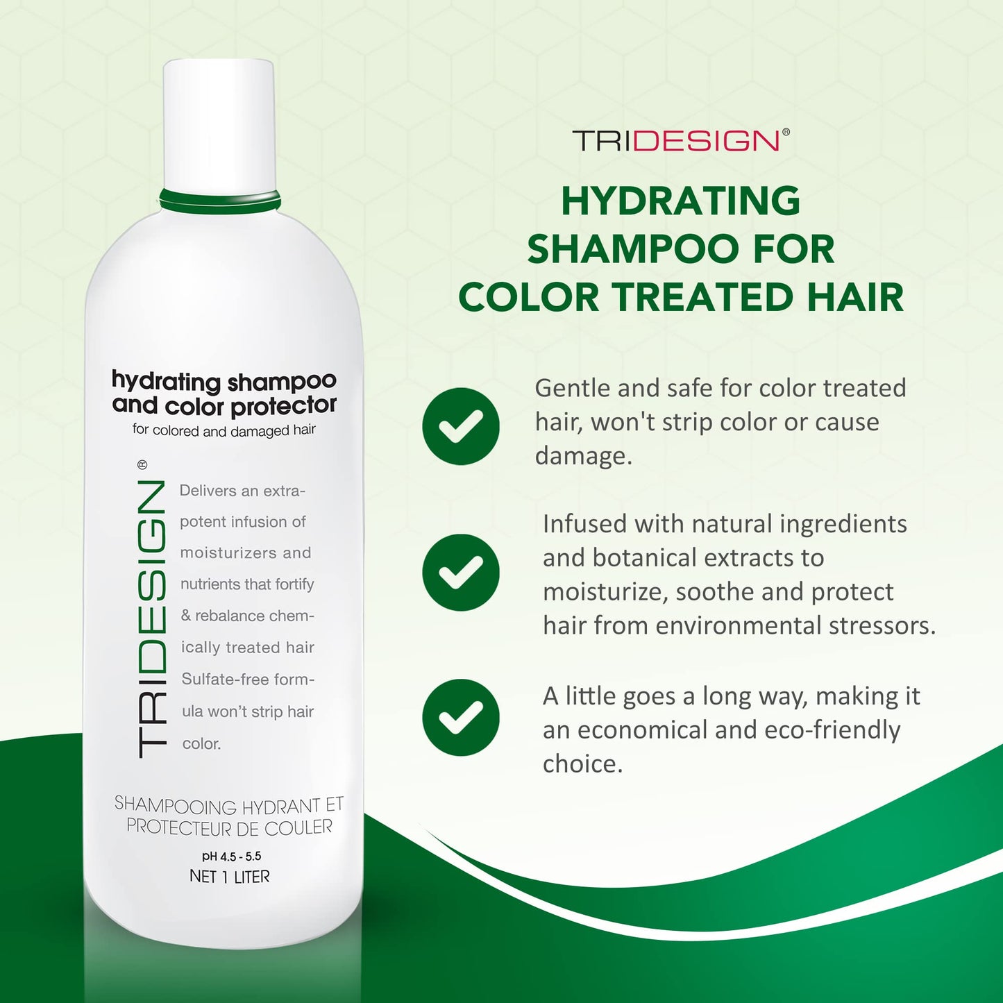 White Smoke TRIDESIGN Hydrating Shampoo for Color Treated Hair, Sulfate and Paraben Free Color Care Treatment, Concentrated Hair Color Shampoo, Gently Cleanses -33.8 Fluid Ounce