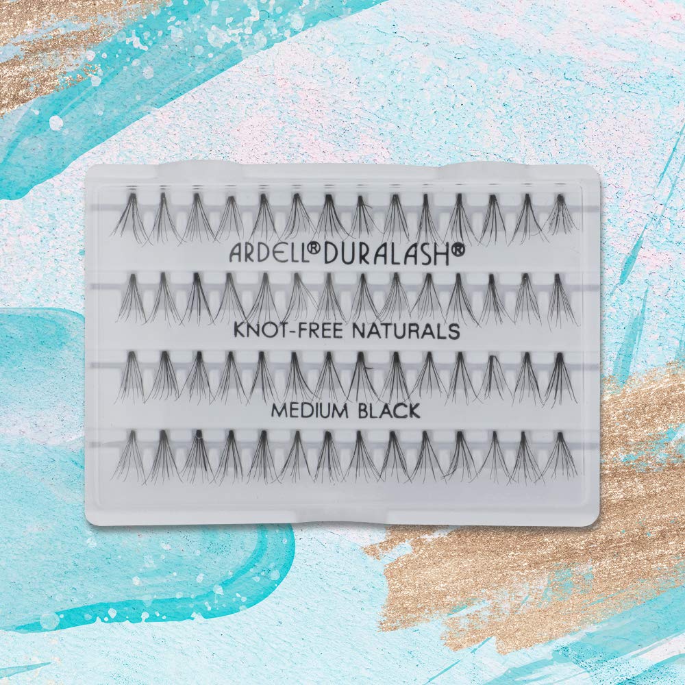 Lavender Ardell Individuals False Eye Lashes - Medium Black, DIY Lash Clusters, Lash Band, Long-Lasting Eyelash Extensions, 4 Pack
