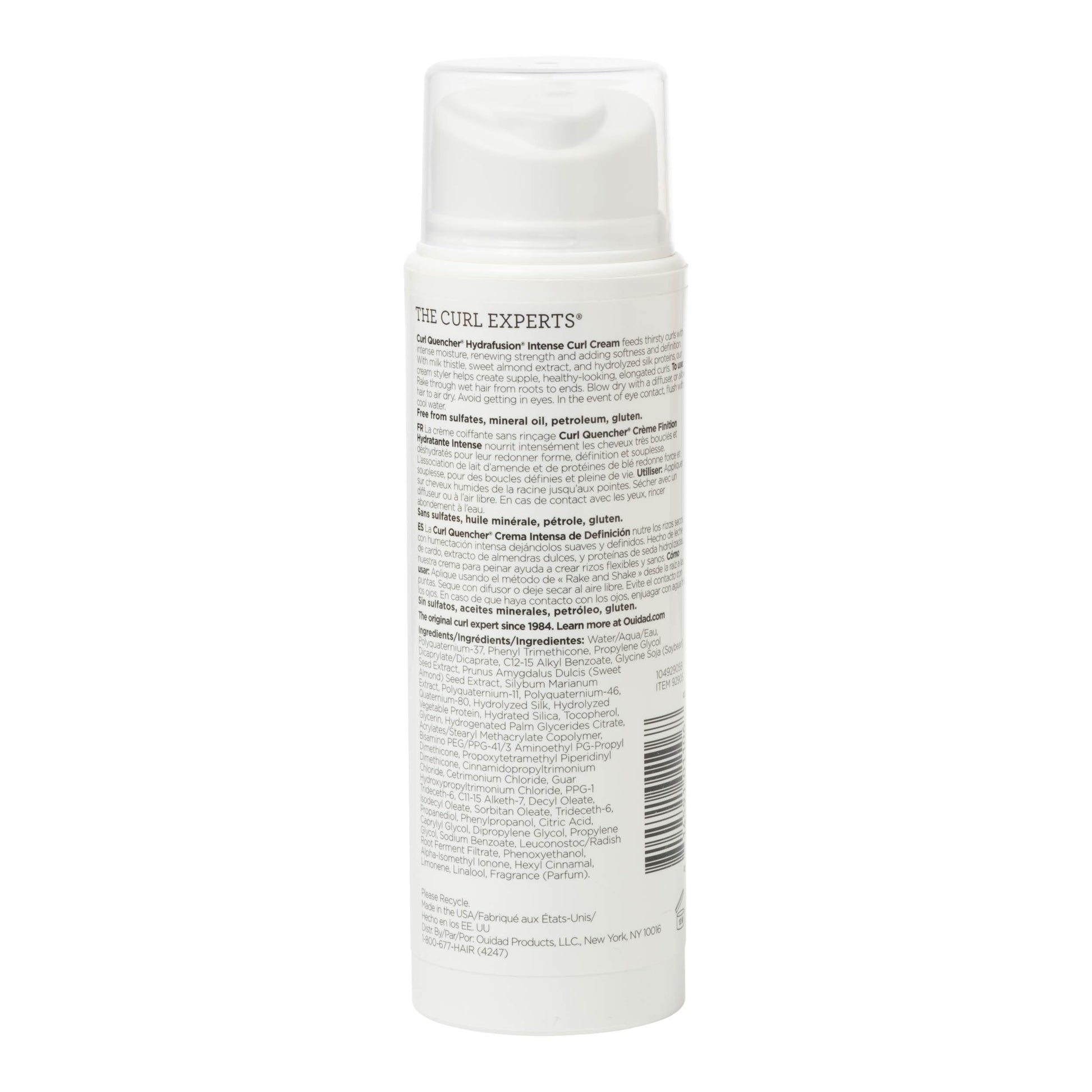 Light Gray Ouidad Curl Quencher Hydrafusion Intense Curl Cream - 5 oz, Curl Defining Styler for Touchable Curls, Flexible Hold Frizz Control Curly Hair Cream, Helps Eliminate Dryness, For Tight Curls