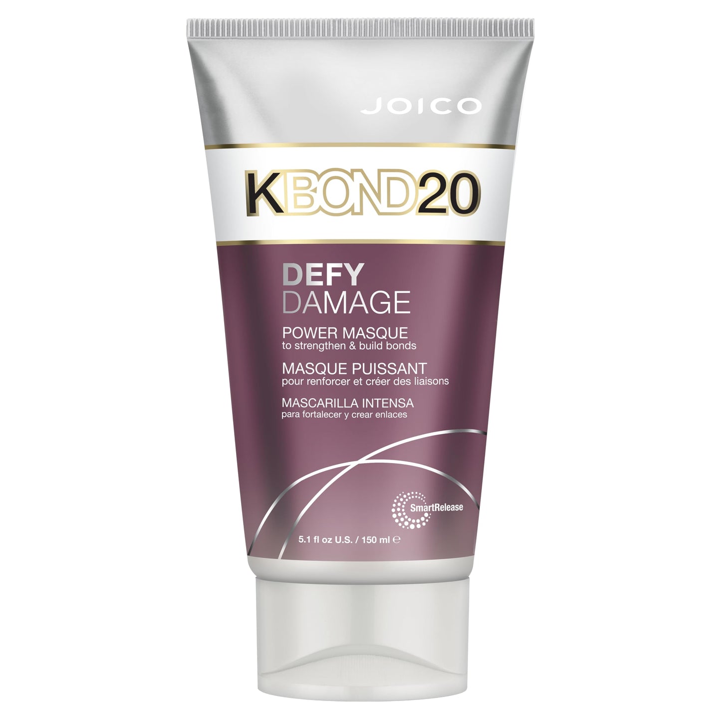 White Smoke Joico Defy Damage KBOND20 Power Masque | For Stronger, Hydrated Hair | Color-Safe | Rebuild & Protect Bonds | Paraben-Free | Animal-Test Free Formula | 5.1 Fl Oz