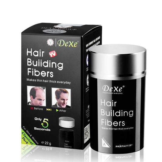 Black Dexe Hair Building Fibers Color Powder Instantly Thicken Thinning Hair for Men and Women (Black)