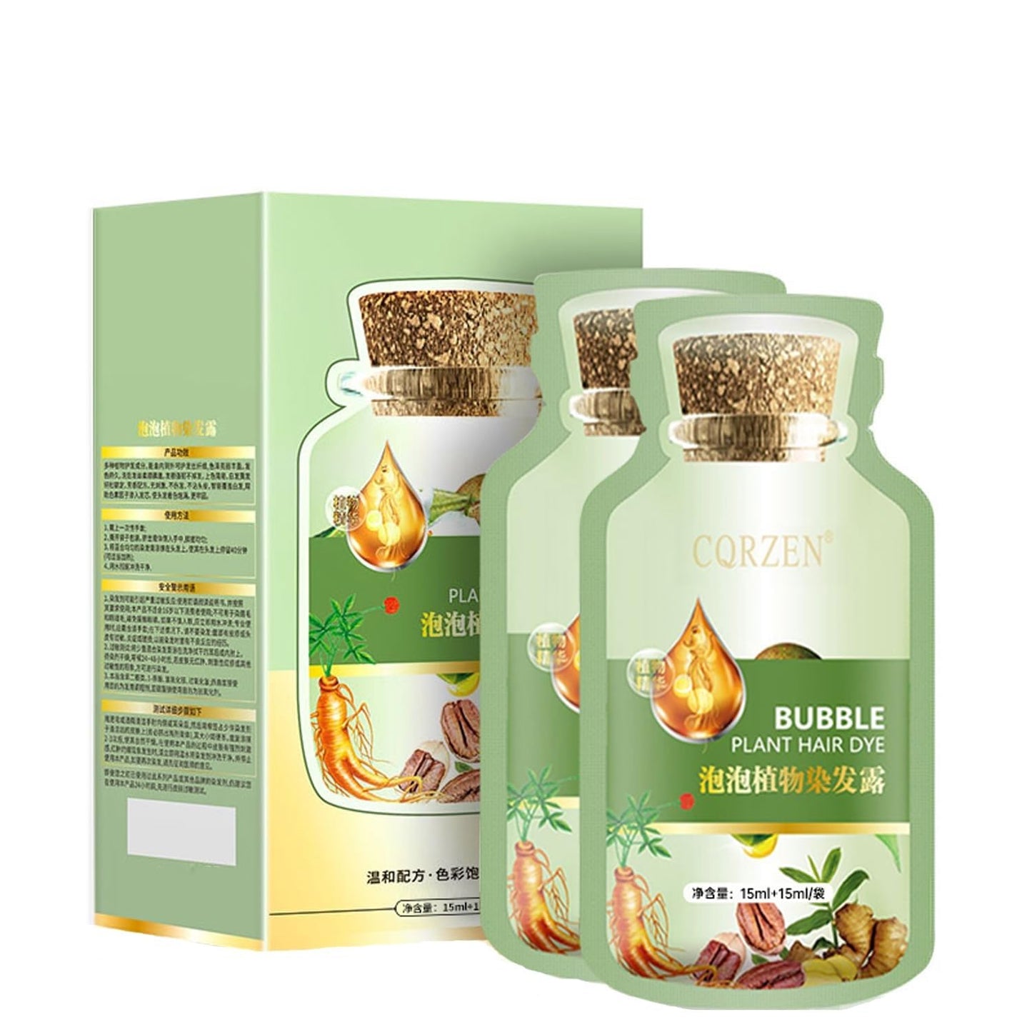 White Smoke HUANG YI Natural Plant Hair Dye, New Botanical Bubble Hair Dye 30ml 10Packs/Box, Pure Plant Extract for Grey Hair Color Bubble Dye, New Botanical Bubble Hair Shampoo(Dark Brown)