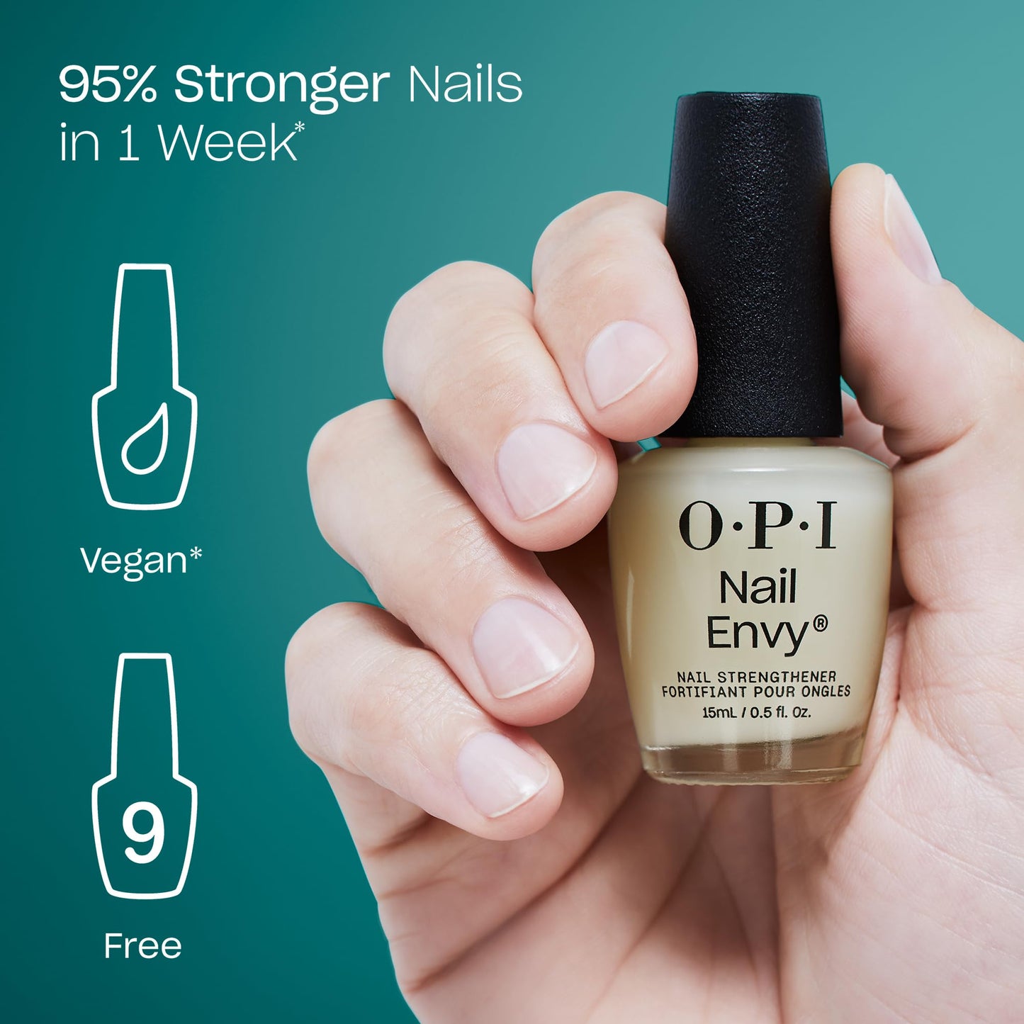 Dark Cyan OPI Nail Envy Nail Strengthener Clear | Strengthening Nail Polish Treatment | For Weak & Thin Nails