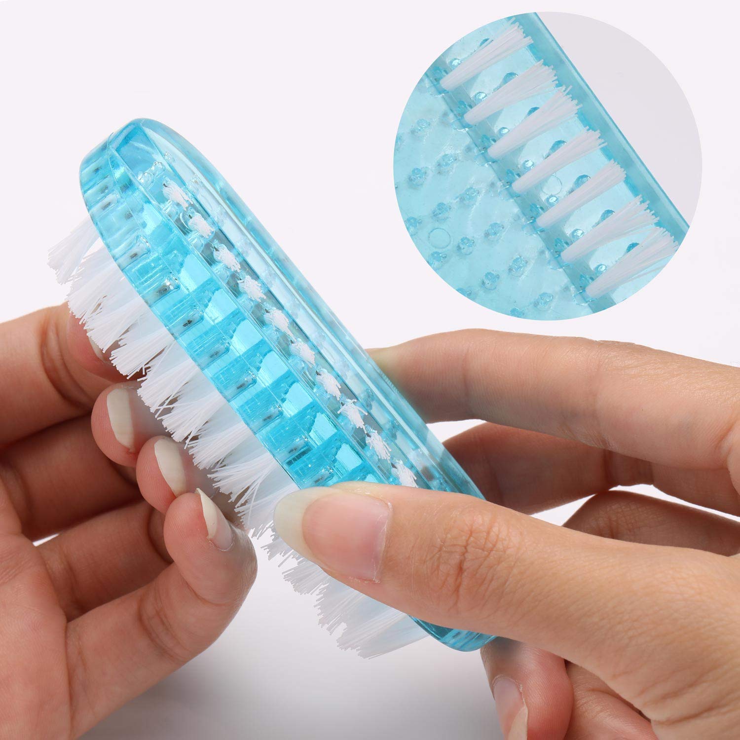 White Smoke Cleaning Nail Brush Handle Scrubbing Brushes (Plastic Brush-4 Pcs)