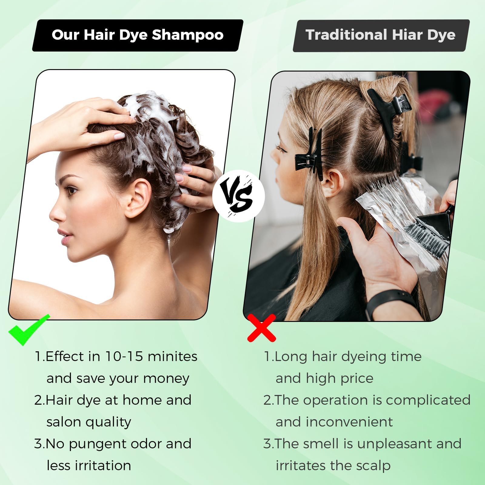 White Smoke BELEZALIB Black Hair Dye Shampoo for Woman & Man, Argan Hair Color Shampoo 3 in 1, Semi-Permanent Gray Hair Coverage, Mild Formula, Lasts 30 Days(16.90 oz)