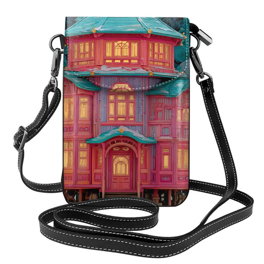 White Smoke Enchanted Alcove Small Cell Phone Purse Crossbody Compact Exquisite and Reliable for Daily Commuting and Travel