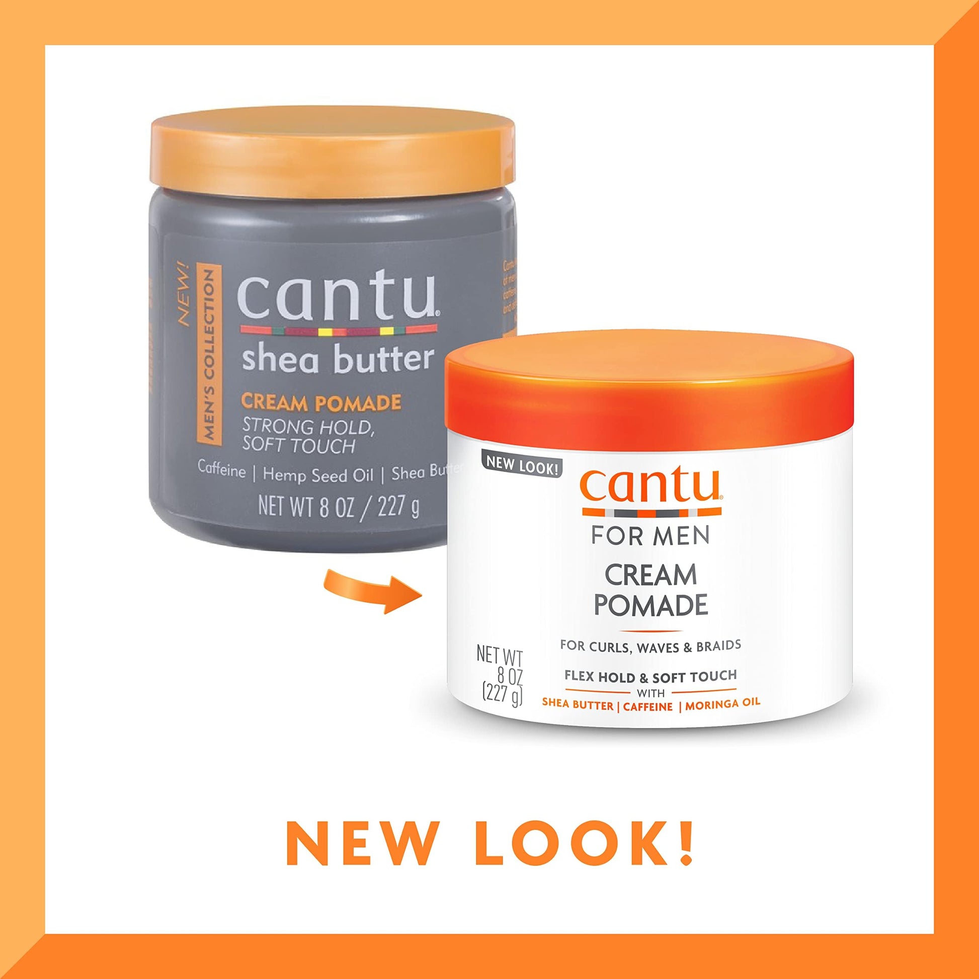 White Smoke Cantu Men's Collection Cream Styling Pomade, 8 Oz (Packaging May Vary)
