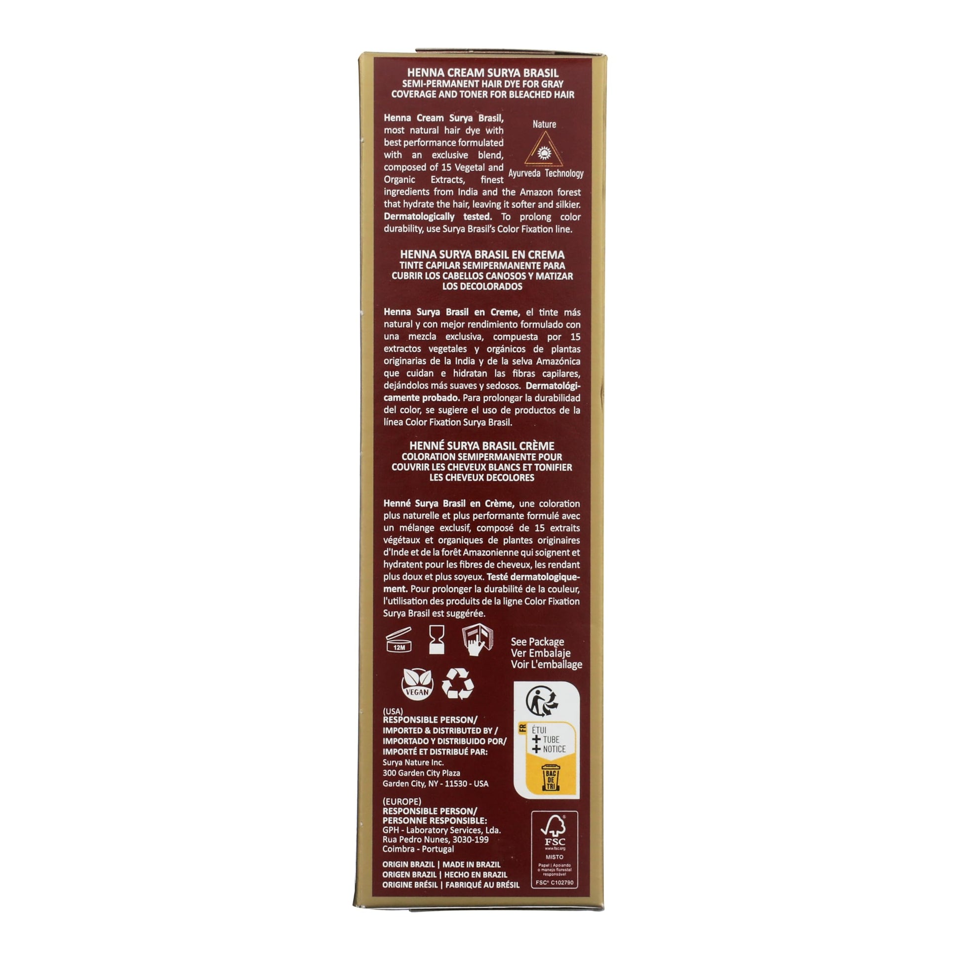Dim Gray Surya Brasil Henna Dark Brown Cream - 2.37 Ounce