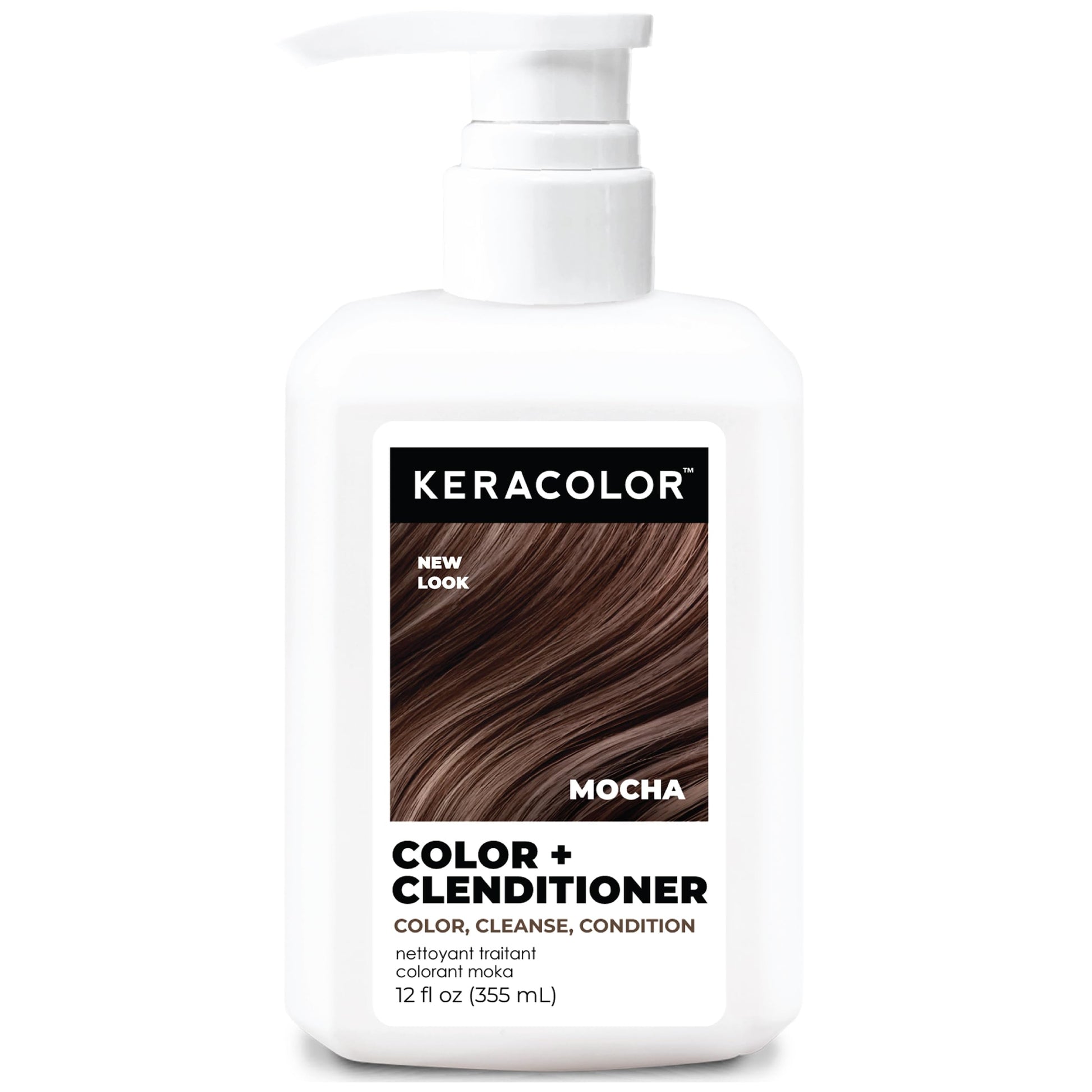 White Smoke Keracolor Clenditioner MOCHA Hair Dye - Semi Permanent Hair Color Depositing Conditioner, Cruelty-free, 12 fl oz (Pack of 1)