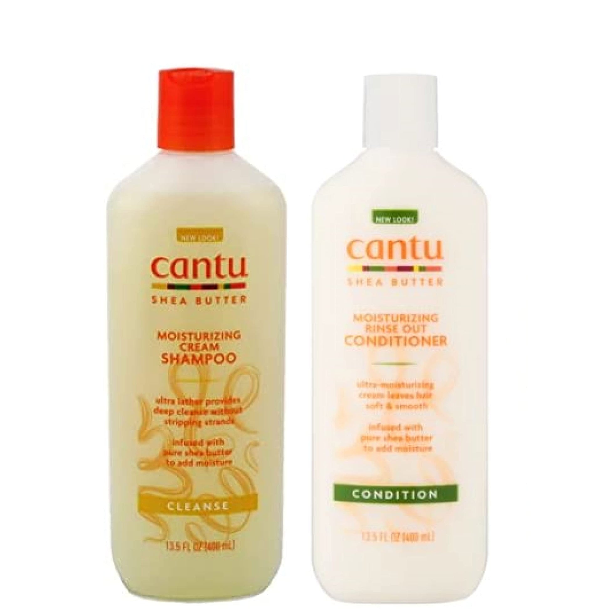 White Smoke Cantu Moisturizing Cream Shampoo 13.5 oz & Moisturizing Rinse Out Conditioner 13.5 oz