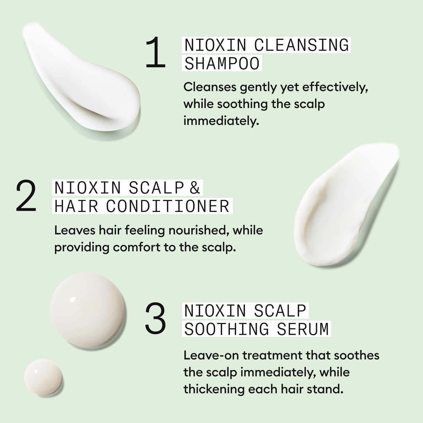 Light Gray Nioxin Scalp Relief System Kit | For Sensitive Itchy Scalp | Made with Aloe Vera and Vitamin E | Trial Size