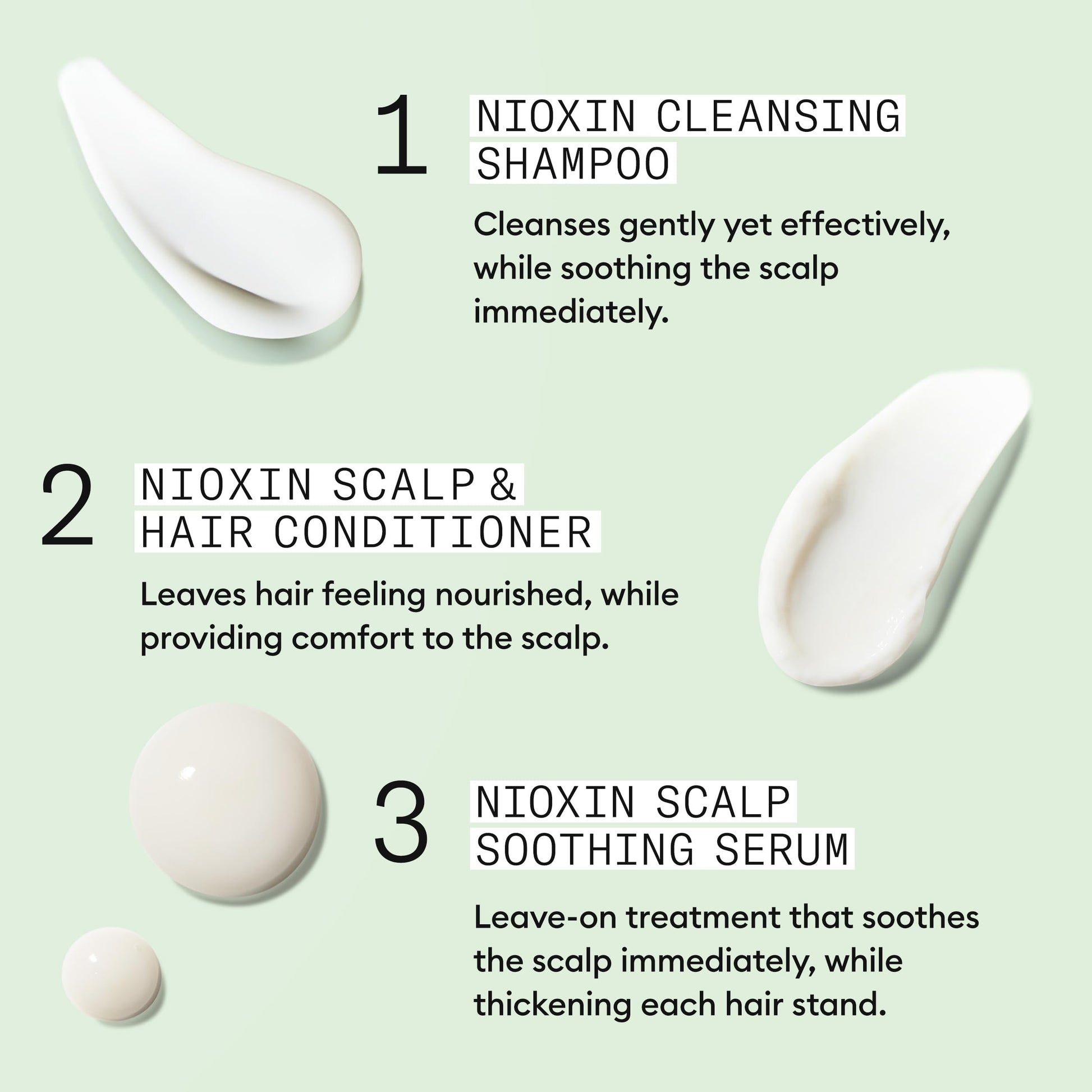 Light Gray Nioxin Scalp Relief System Kit | For Sensitive Itchy Scalp | Made with Aloe Vera and Vitamin E | Trial Size