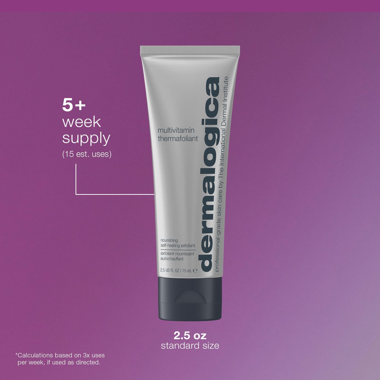 Dim Gray Dermalogica Multivitamin Thermafoliant, Face Exfoliator Scrub with Salicylic Acid and Retinol - Anti-Aging, Immediately Reveal Smoother and Fresher Skin, 2.5 Oz