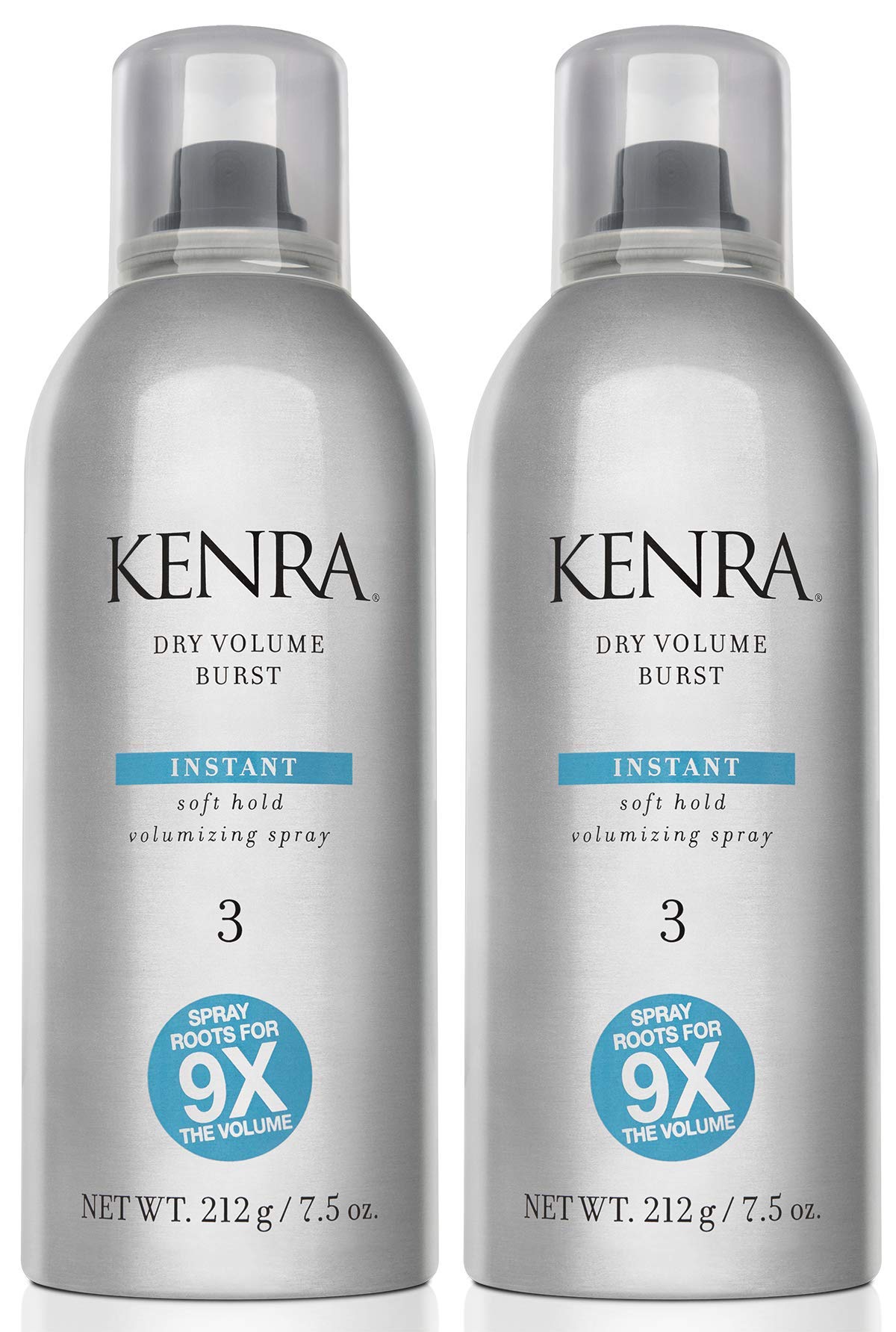White Smoke Kenra Dry Volume Burst 3 | Instant Volume Hairspray | Soft Hold Volumizing Spray | Dry Application | All Hair Types | 7.5 oz (2-Pack)