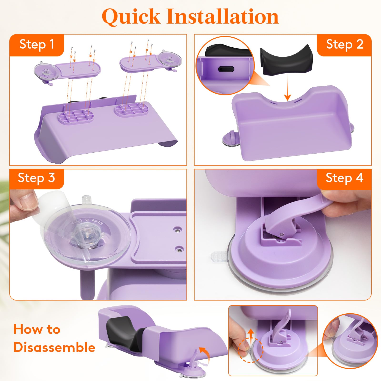 White Smoke Lifewit Hair Washing Station for Kids, Neck Support Shampoo Bowl for Kitchen Sink or Bathtub at Home, Portable Hair Wash Basin for Toddlers, Children, Teens, Purple, 10 inch/ 26 cm Wide