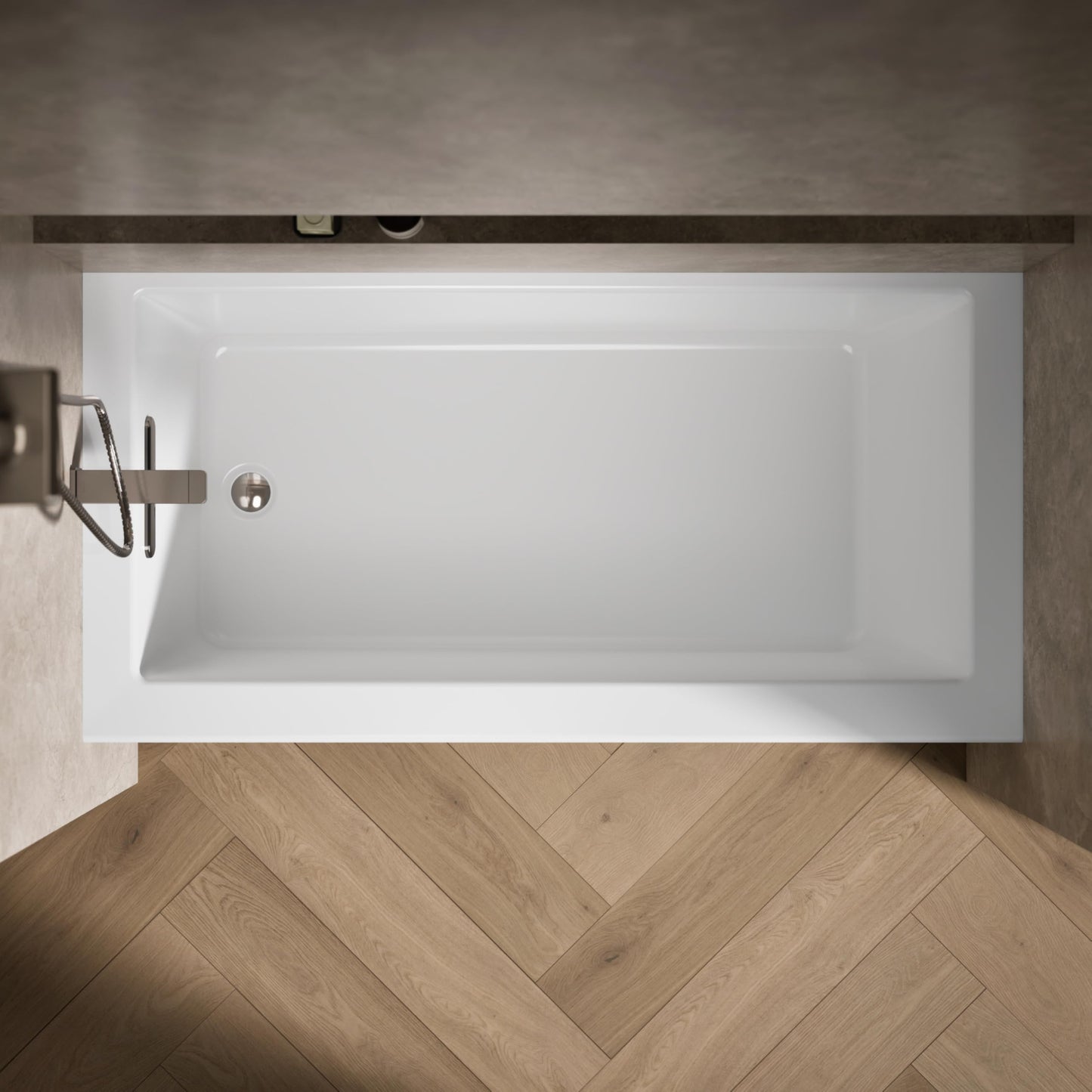 Gray Kohler 20201-LA-0 Underscore® 60" x 30" alcove bath with integral apron, integral flange, and left-hand drain, White