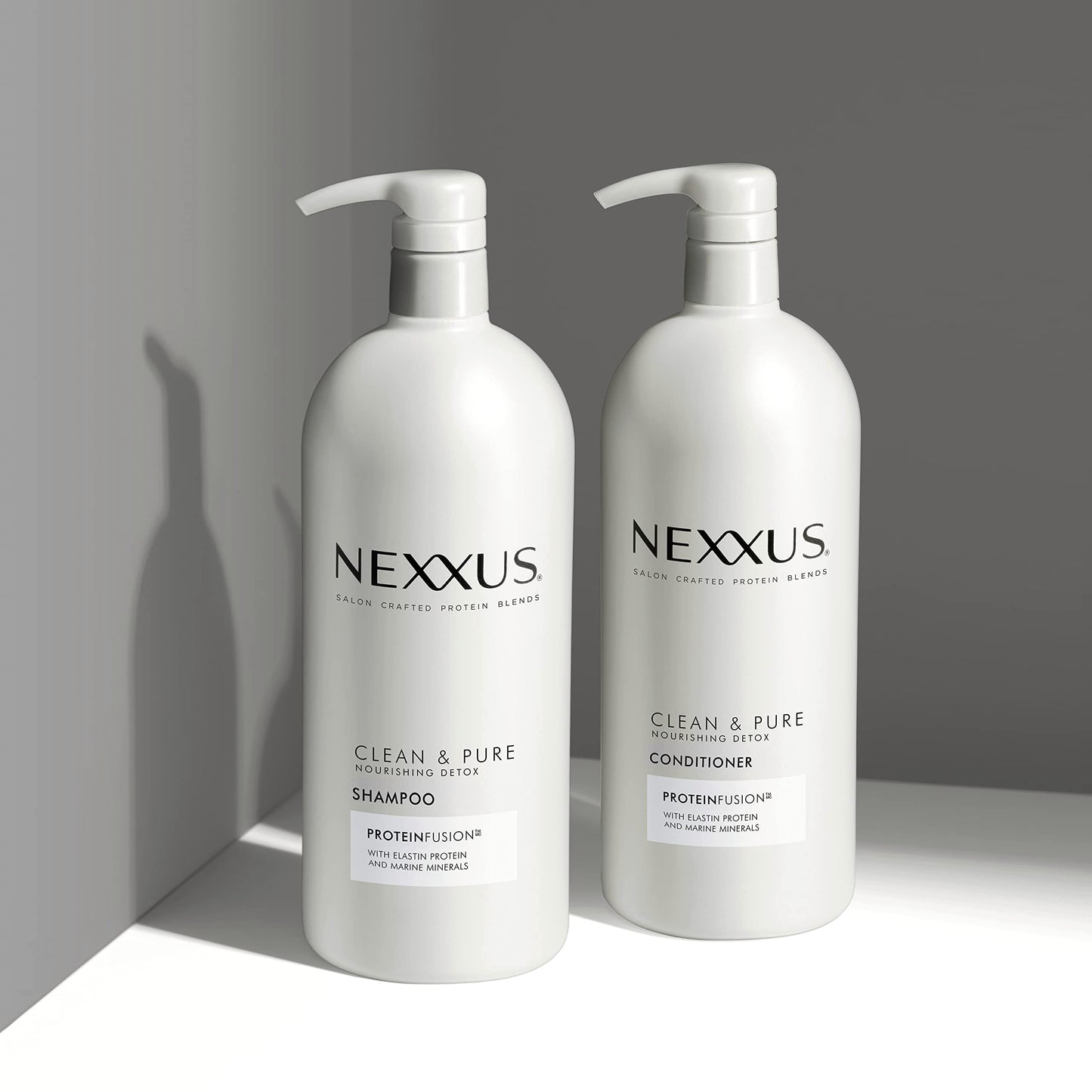 Dim Gray Nexxus Clean and Pure Clarifying Shampoo and Conditioner 2-Pack With ProteinFusion, for Nourished Hair Paraben Free 33.8 oz