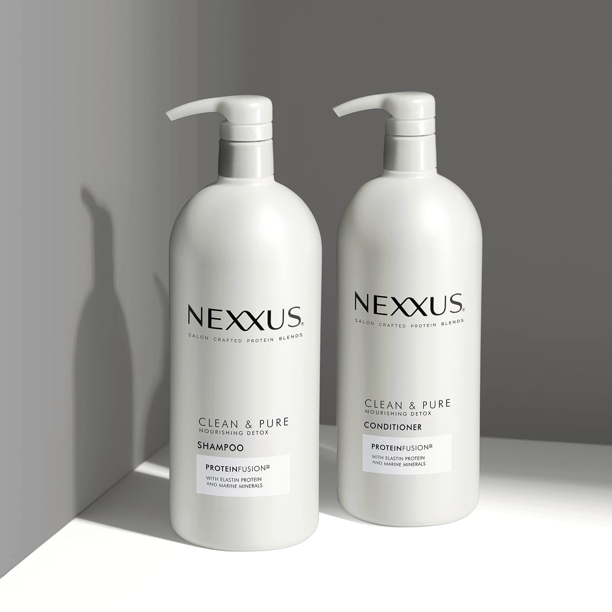 Dim Gray Nexxus Clean and Pure Clarifying Shampoo and Conditioner 2-Pack With ProteinFusion, for Nourished Hair Paraben Free 33.8 oz