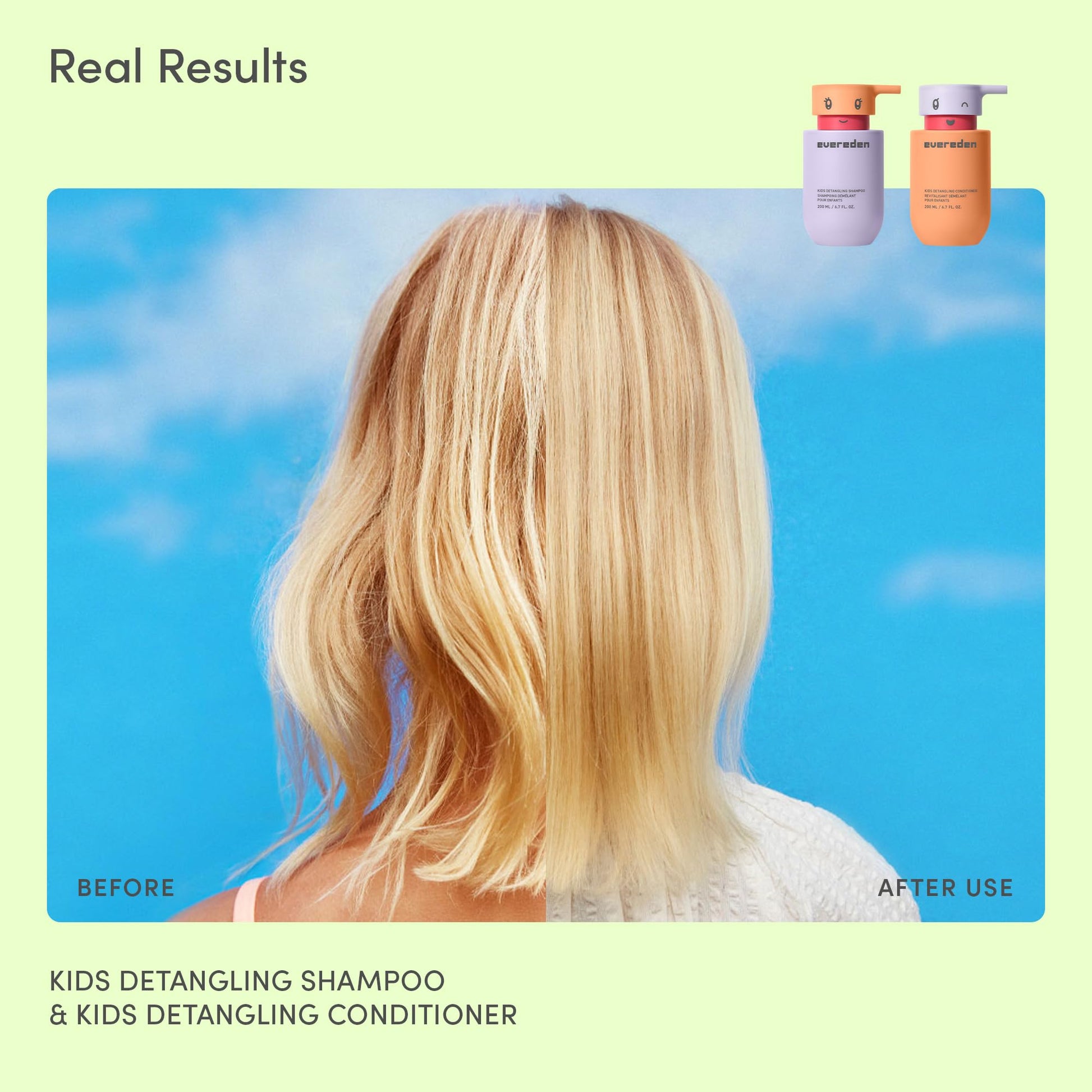 Medium Turquoise Evereden Kids Conditioner Detangler, 6.7 fl oz. | Children's Haircare | Non-toxic Conditioning for Silky Smooth Hair