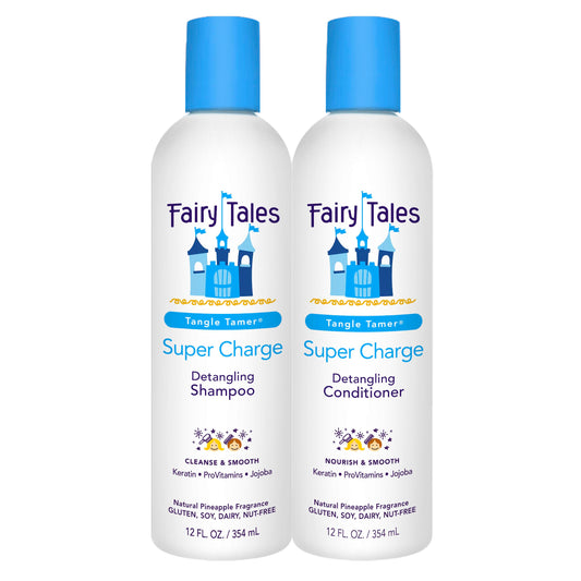 White Smoke Fairy Tales Tangle Tamer Detangling Shampoo and Conditioner for Kids - Ultra Moisturizing and Anti Frizz Protection - Paraben Free, Sulfate Free - 12 Oz (2 pack)