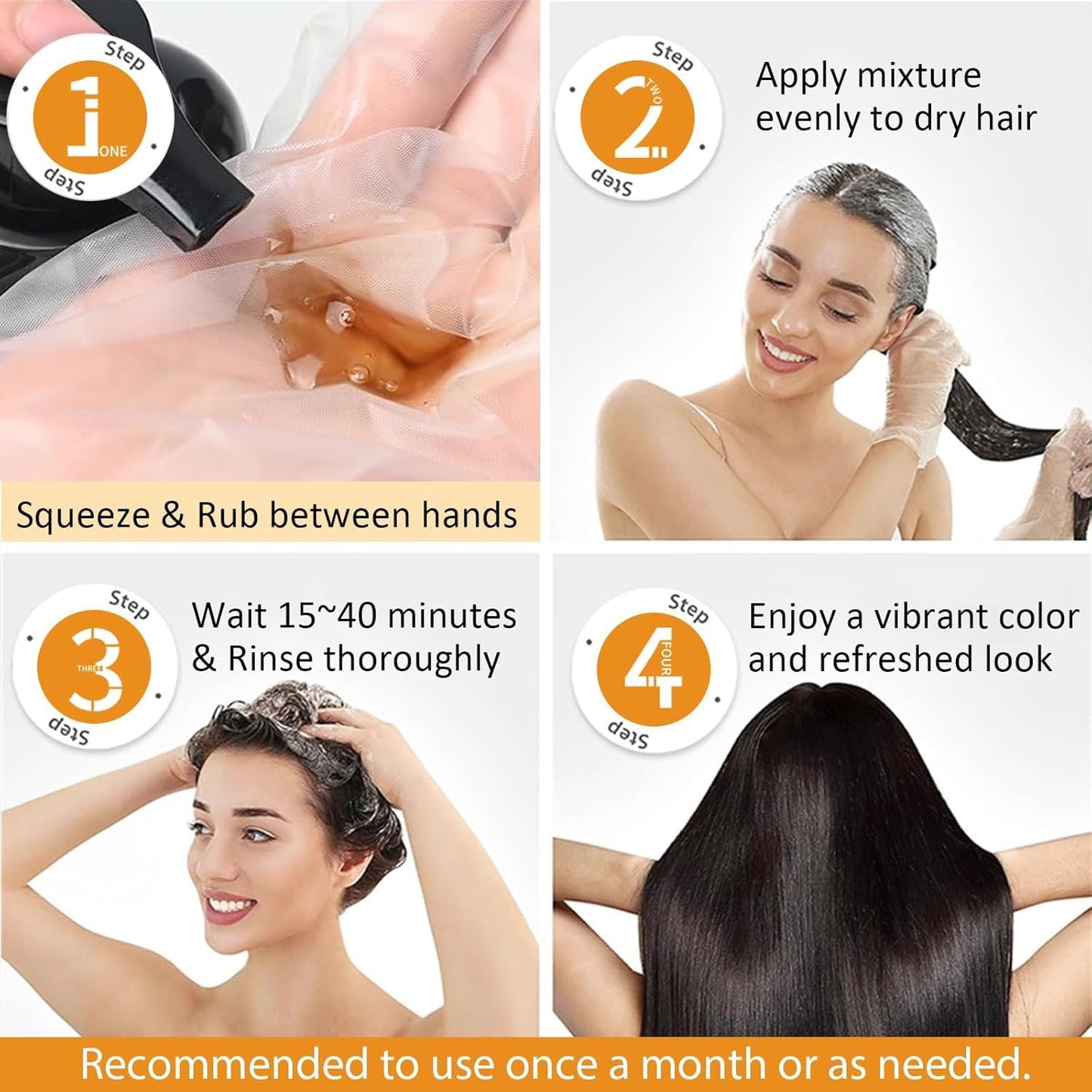 White Smoke Silver Gray Hair Dye Shampoo for Women Men, Herbal 3-in-1 Hair Color Shampoo, Colors Hair in Minutes, Semi-Permanent Grey Hair Dye, Shampoo Para Pintar El Cabello, Easy to Use at Home - 16.90 Fl Oz