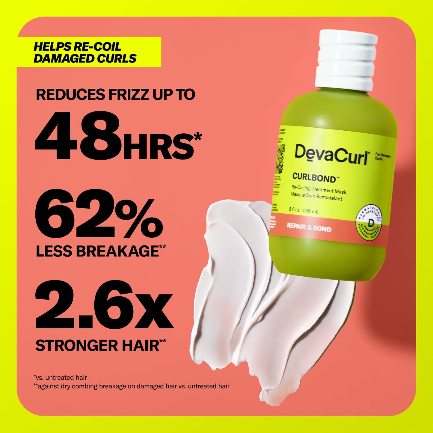 Salmon DevaCurl CurlBond Re-Coiling Treatment Mask, Cozy Getaway, 8 fl. oz.