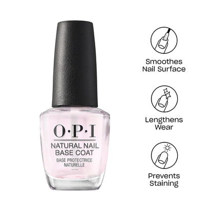White Smoke Bundle of OPI Nail Lacquer, Bubble Bath, Nude Nail Polish, 0.5 Fl Oz + OPI Natural Nail Base Coat, Nail Polish Base Coat, 0.5 fl oz