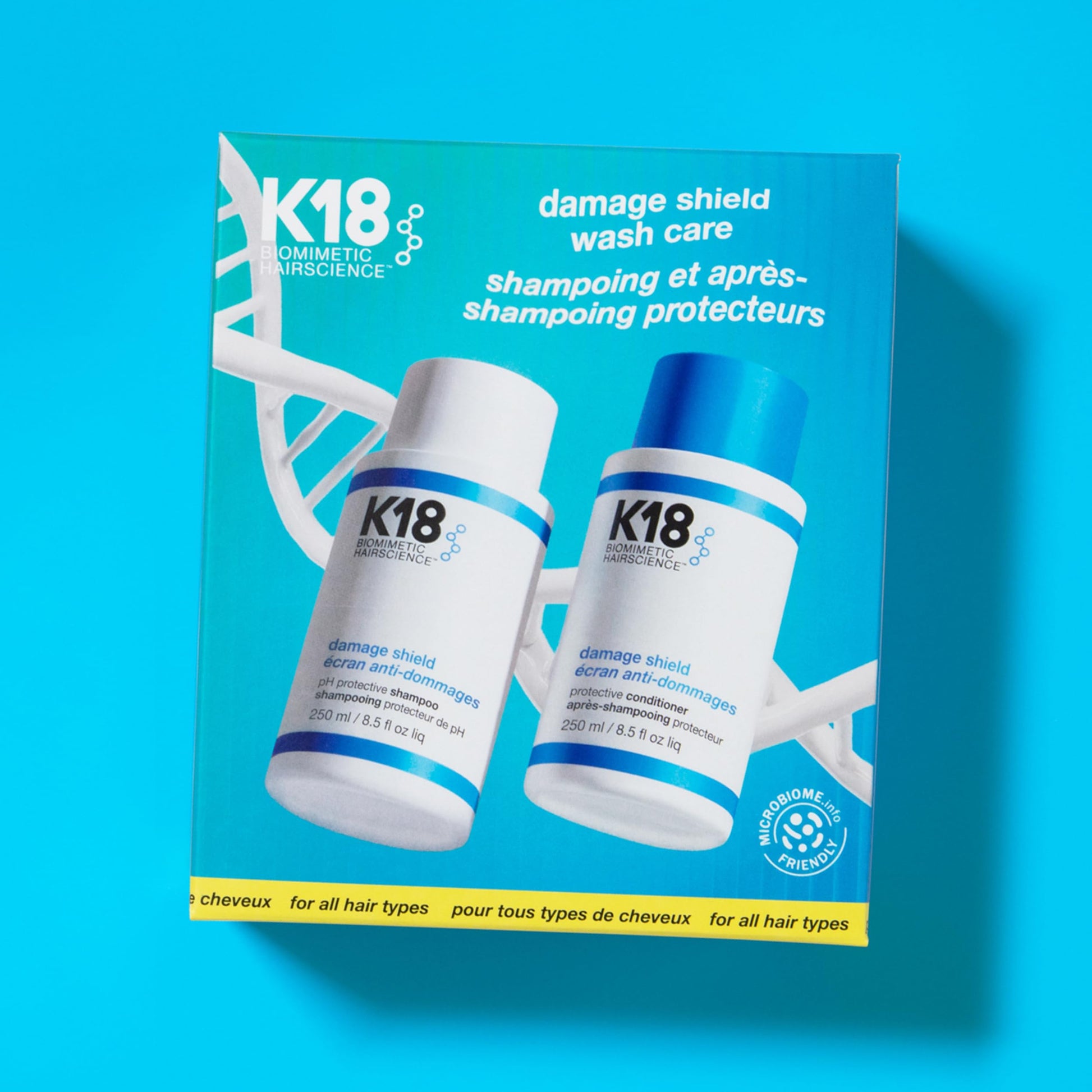 Dark Cyan K18 Amazon Exclusive Damage Shield Wash Care Set | Full-Size Color-Safe Protective Shampoo + Conditioner Reduces Frizz And Tangles, Maintains Hair Health, Protects From Damage