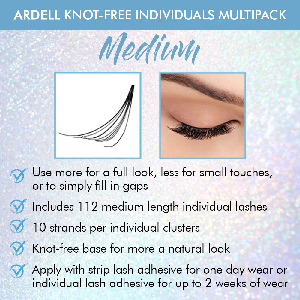 White Smoke Ardell False Eyelashes Multipack Knot-Free Individuals Medium Black, 2-Pack